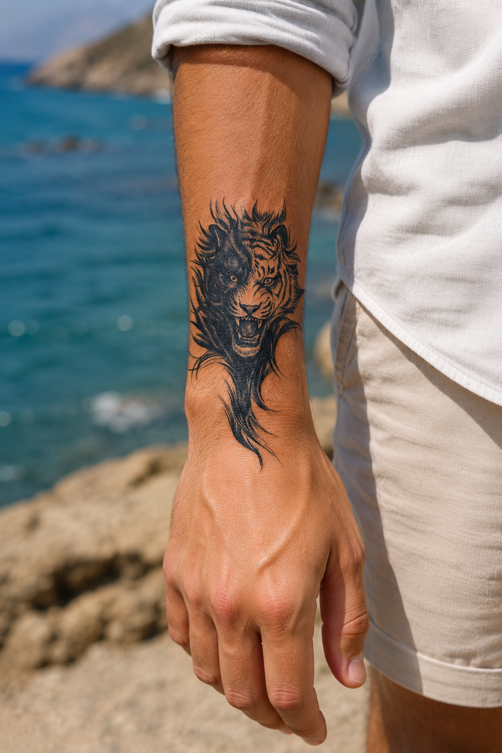 Aslan Sonradan Kararan Yarı Kalıcı Geçici Dövme Tattoo
