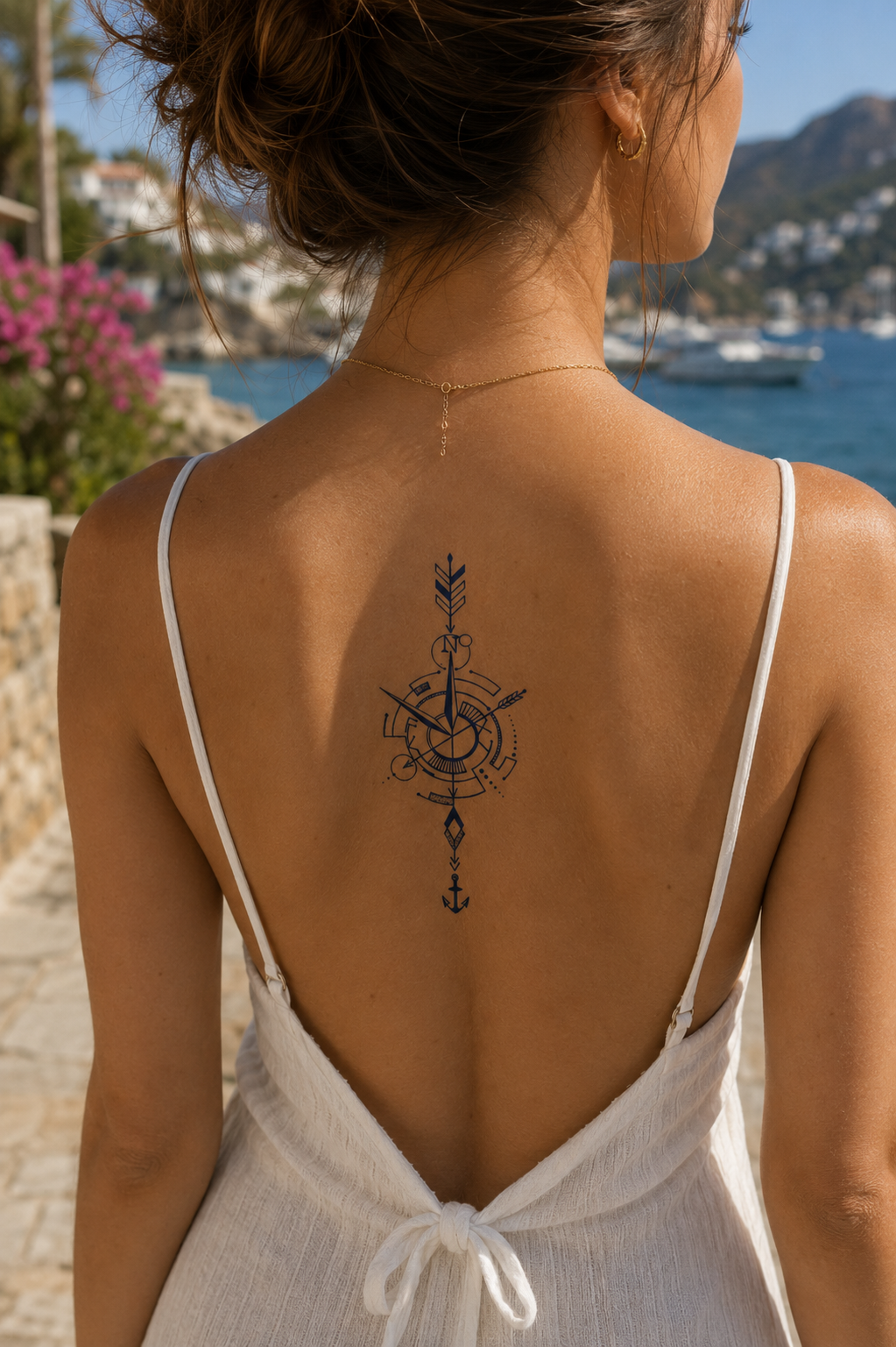 Pusula Sonradan Kararan Yarı Kalıcı Geçici Dövme Tattoo