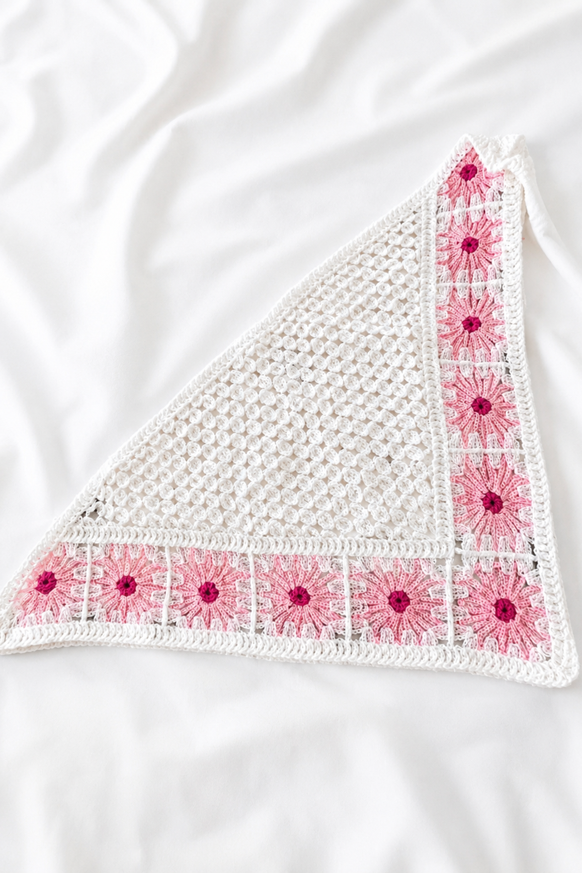 Pembe   Renk Örgü Saç Bandana/Fular