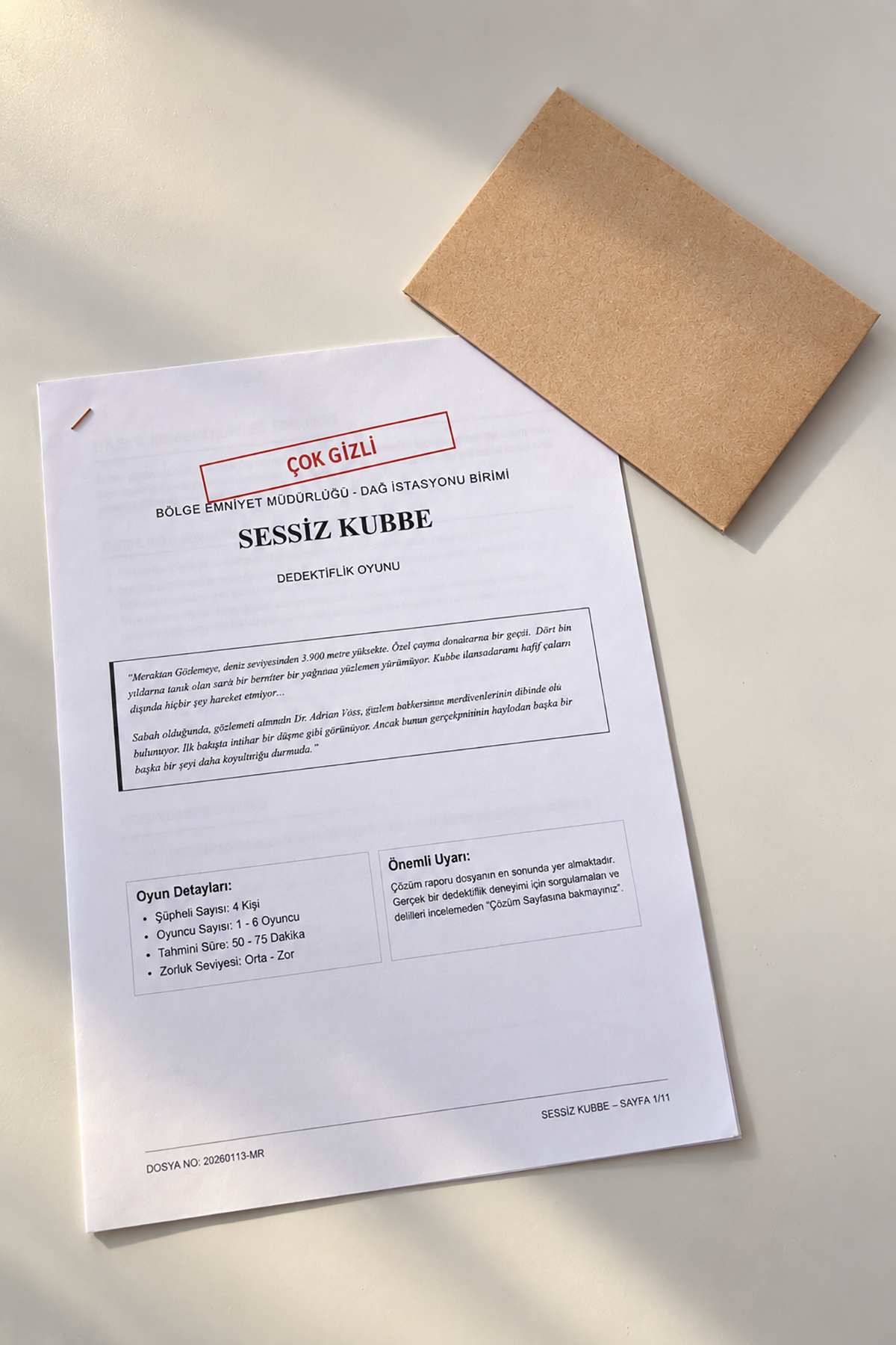 Dedektif Cinayet Çözme Oyunu-Sessiz Kubbe