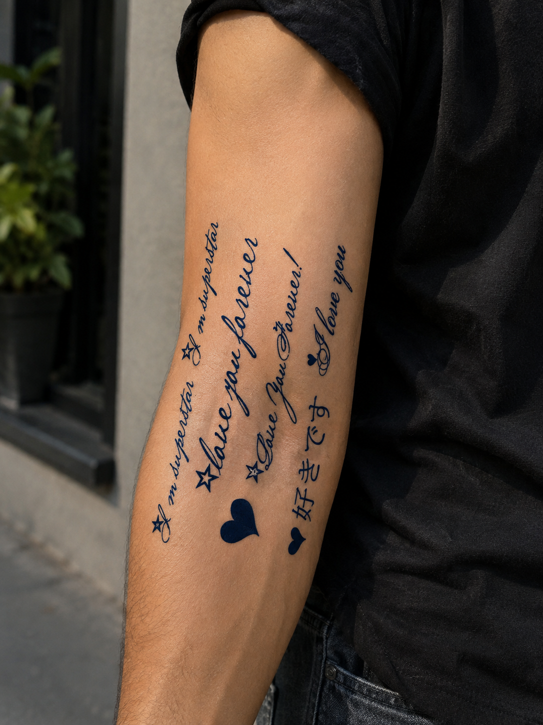 Yazılı Sonradan Kararan Yarı Kalıcı Geçici Dövme Tattoo