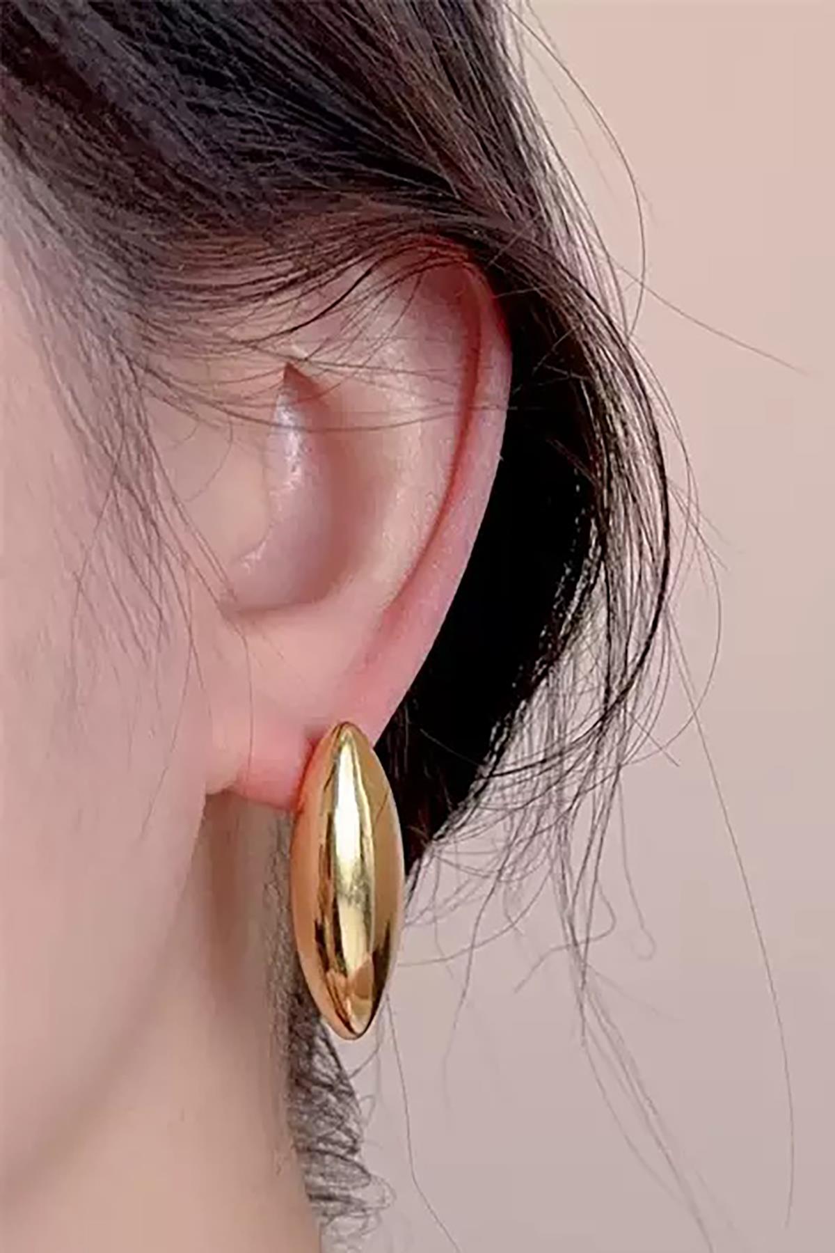 Altın Renk Çelik Küpe (Çift)