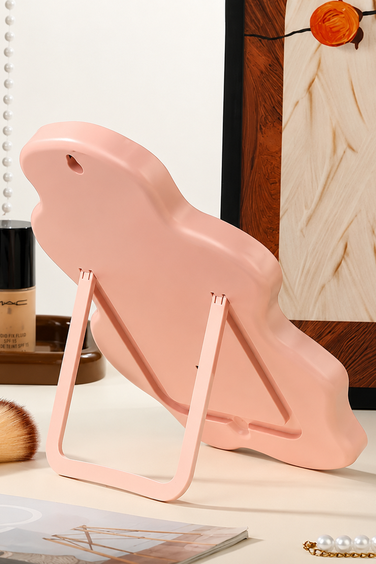 Pembe Renk Işıklı Masa Aynası