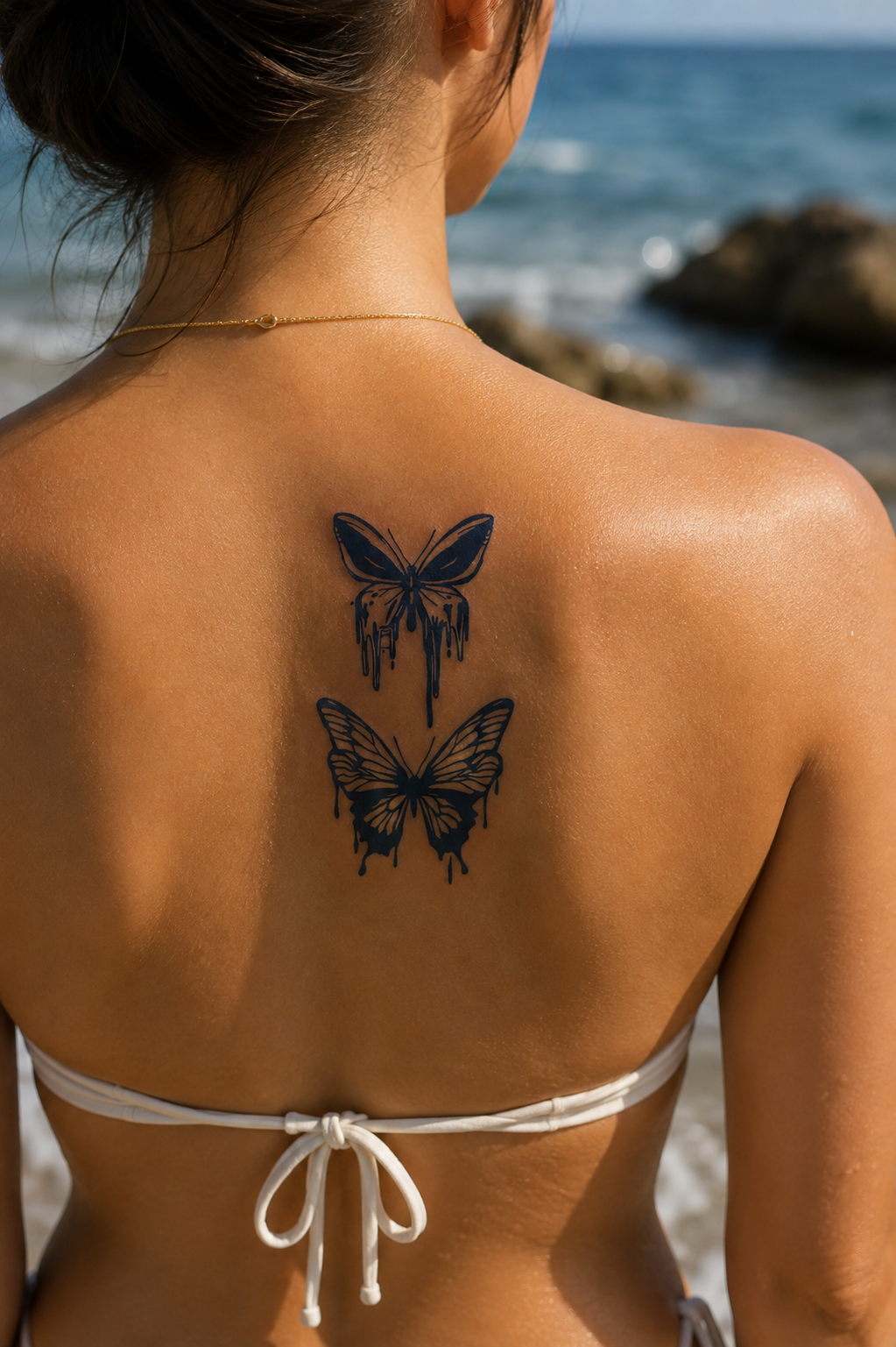 Kelebek Sonradan Kararan Yarı Kalıcı Geçici Dövme Tattoo