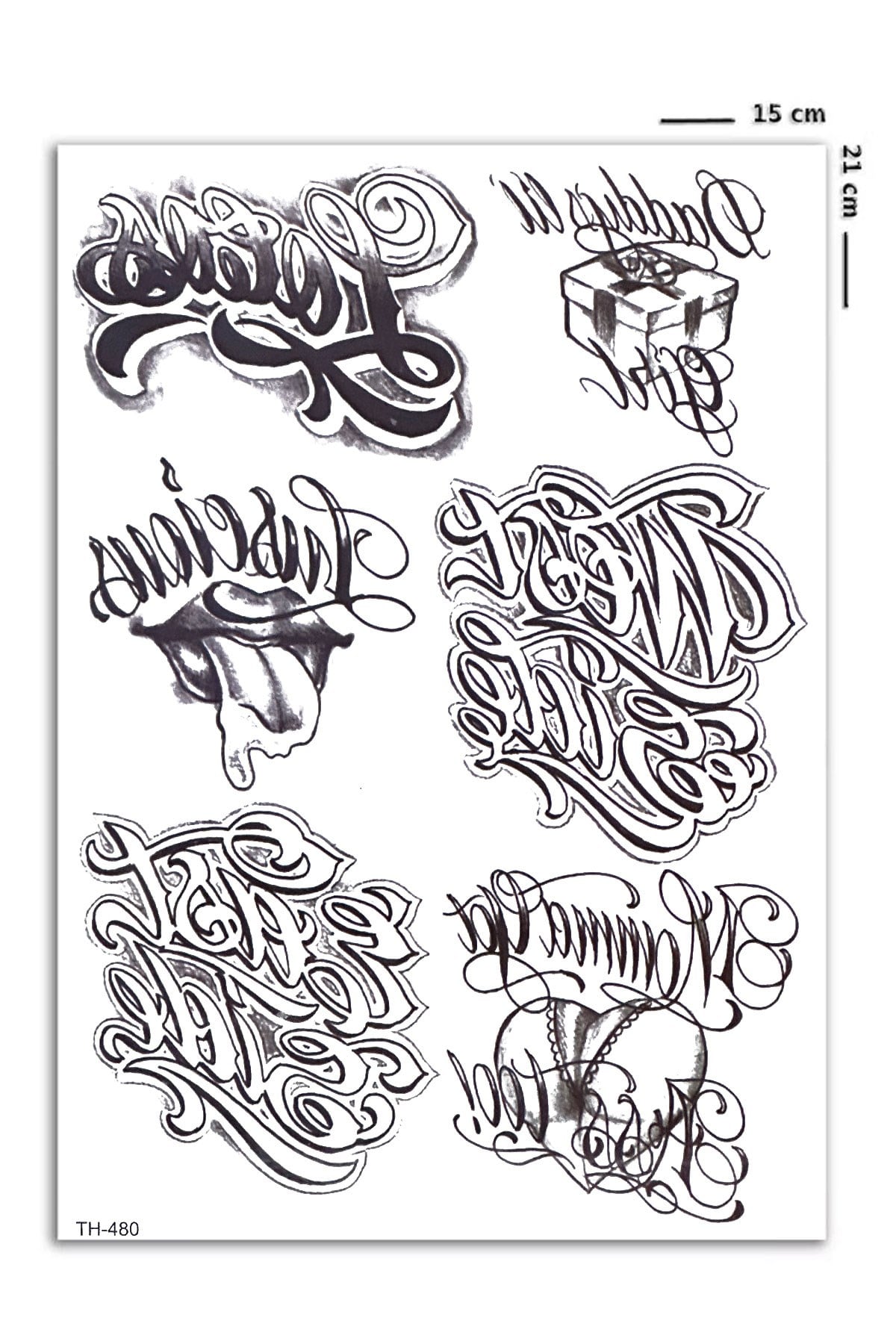 Yazılı Geçici Dövme Tattoo