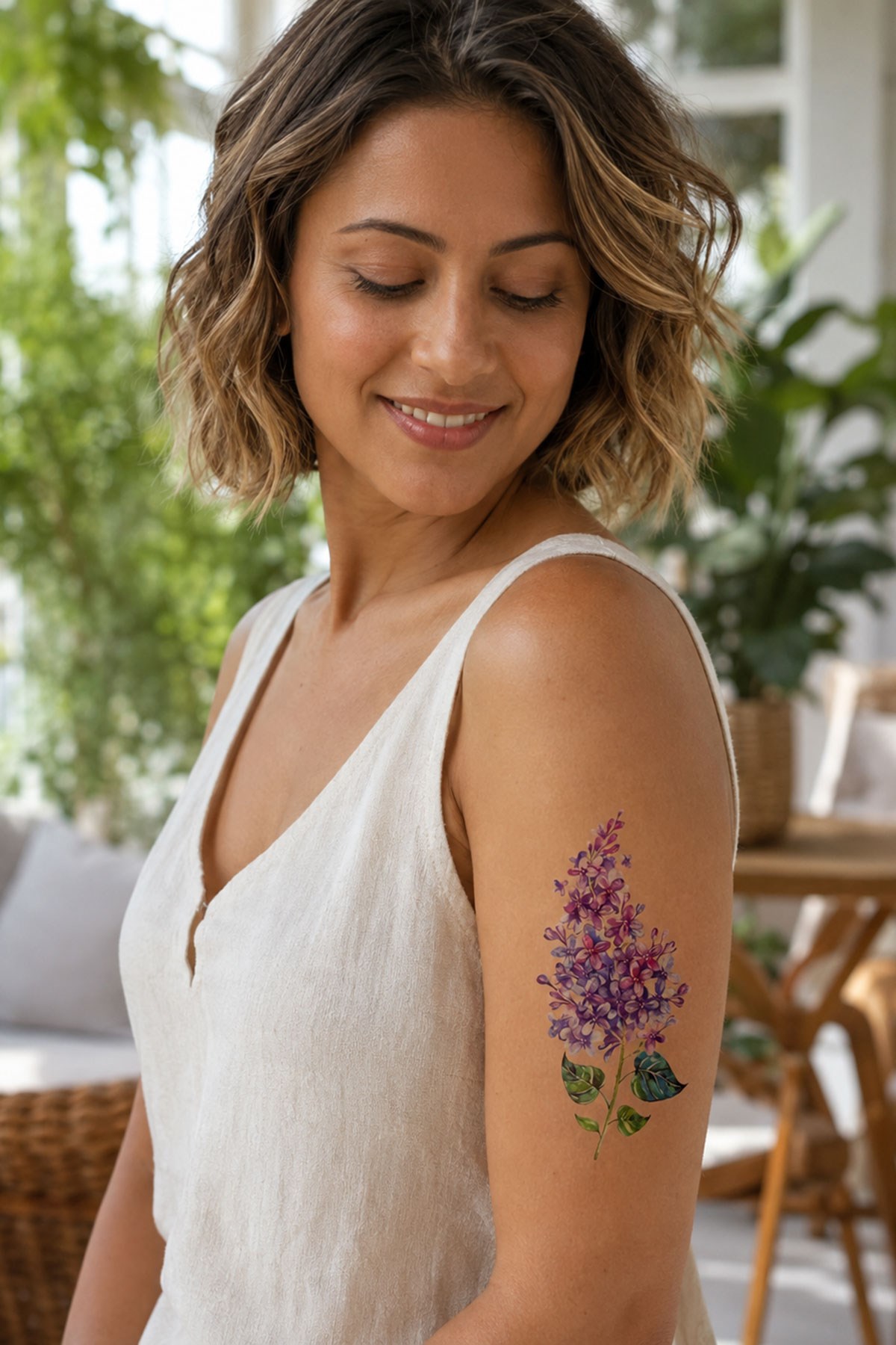 renkli Çiçek Geçici Mini Tattoo