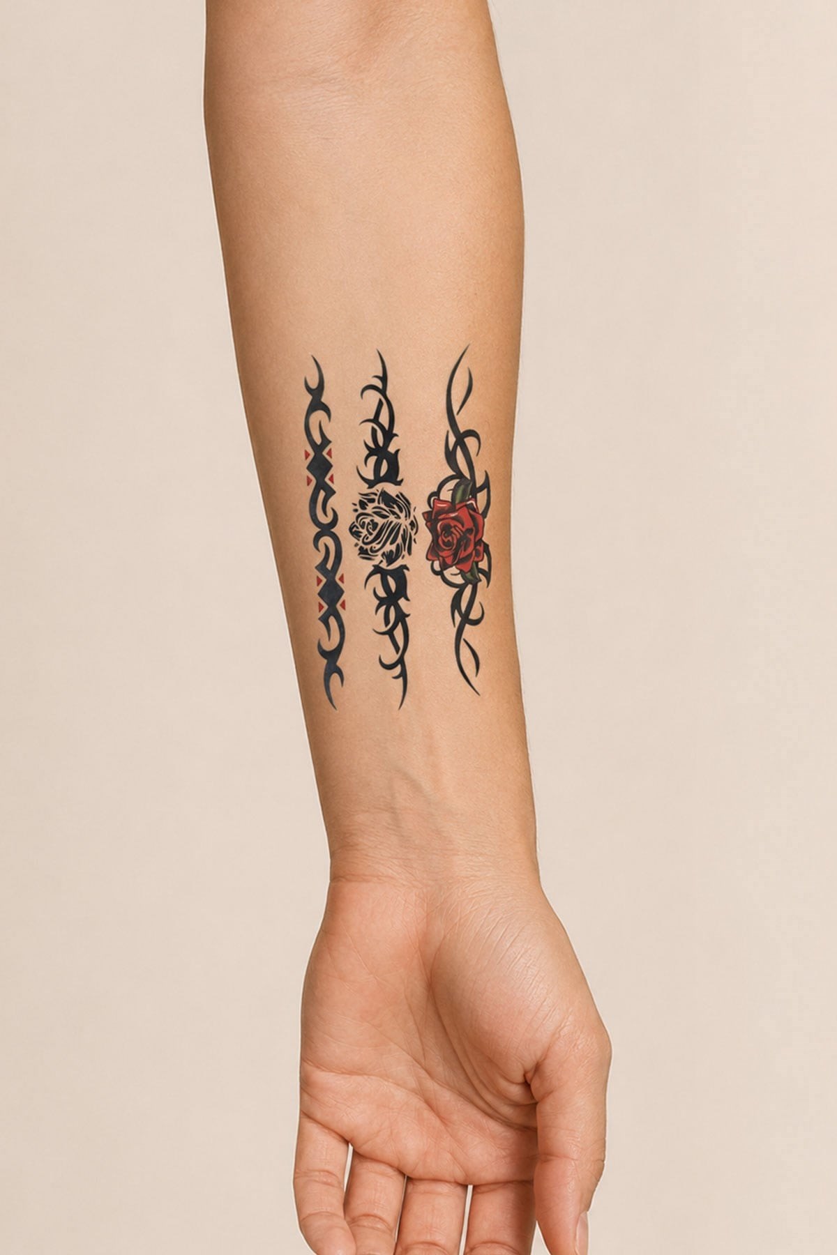 Güllü Tribal Mini Geçici Dövme Tattoo