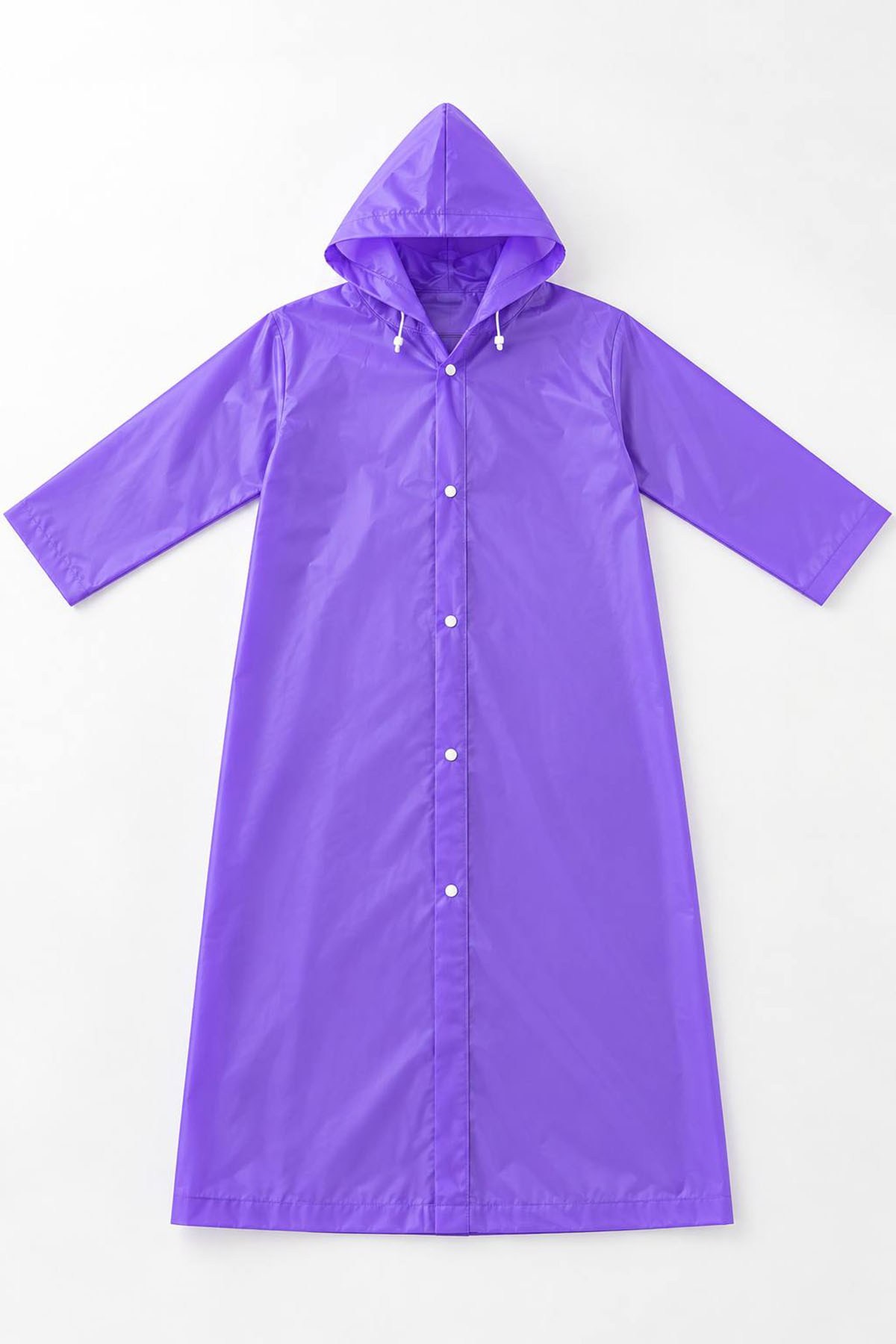 Mor Renk Kapüşonlu Unisex Yetişkin Yağmurluk