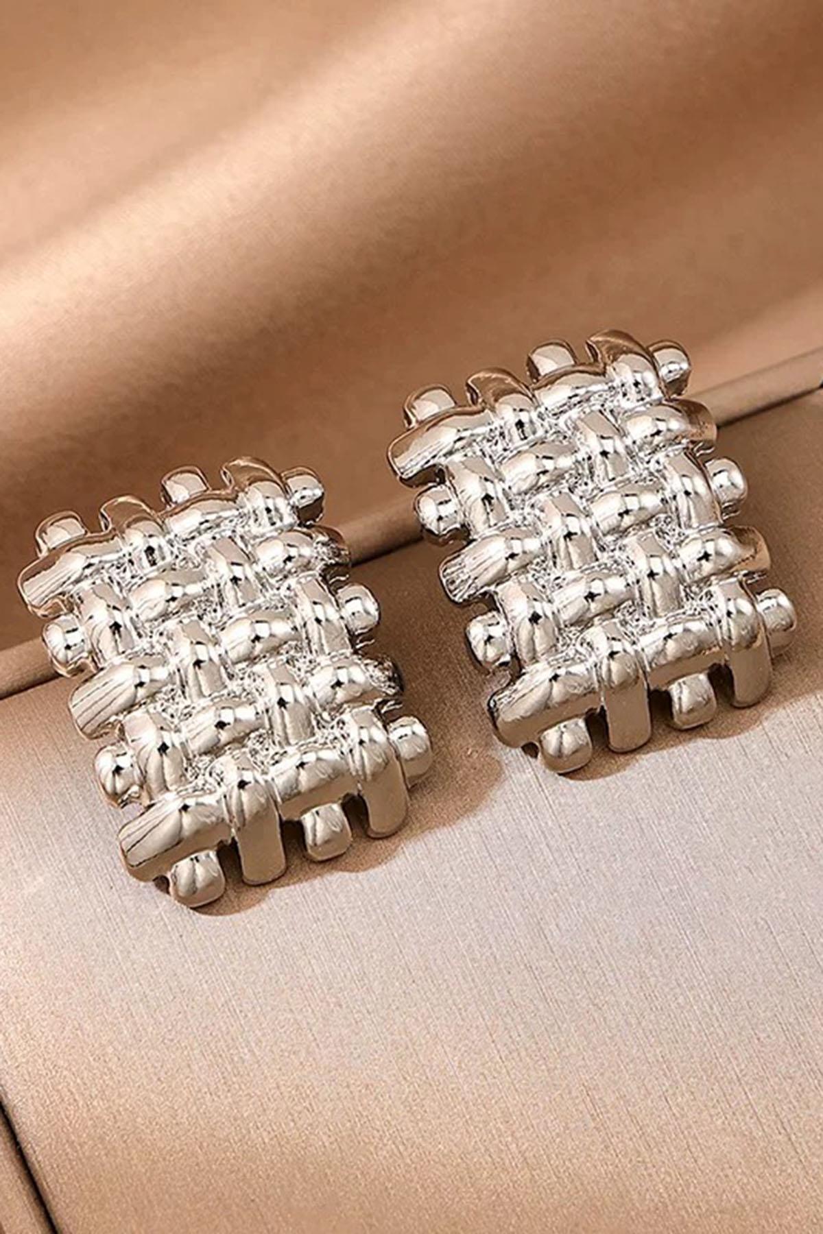 Gümüş Renk Metal Küpe (Çift)
