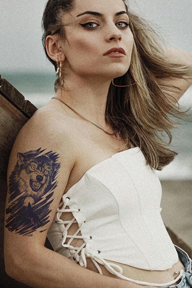 Kurt Figürlü Sonradan Kararan Yarı Kalıcı Geçici Dövme Tattoo