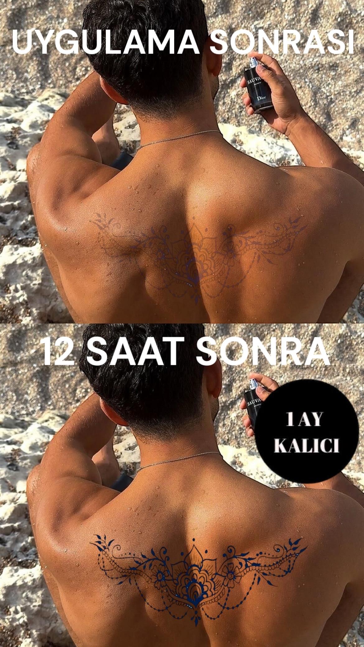 Çiçek Figürlü 12 Saat Sonra Kararan Geçici Dövme Tattoo