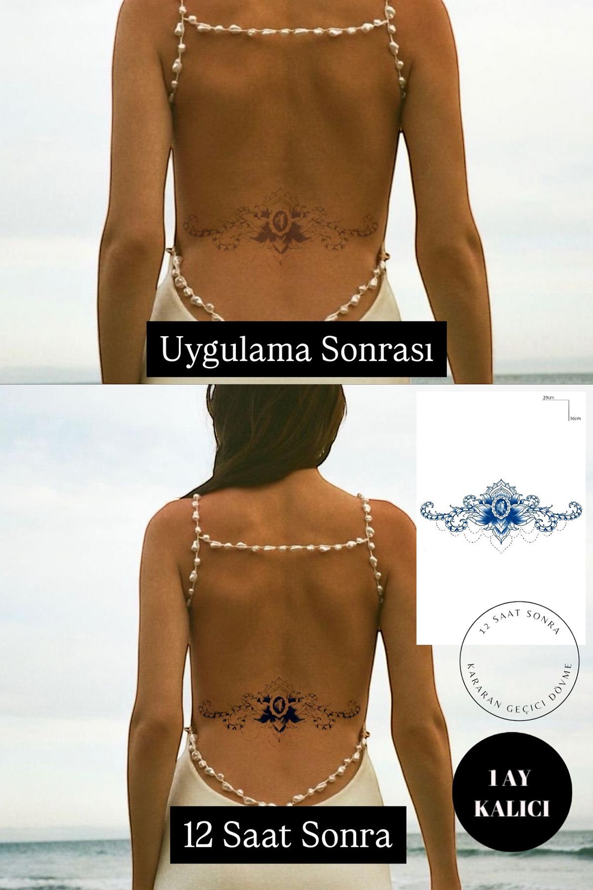Çiçek Figürlü 12 Saat Sonra Kararan Geçici Dövme Tattoo