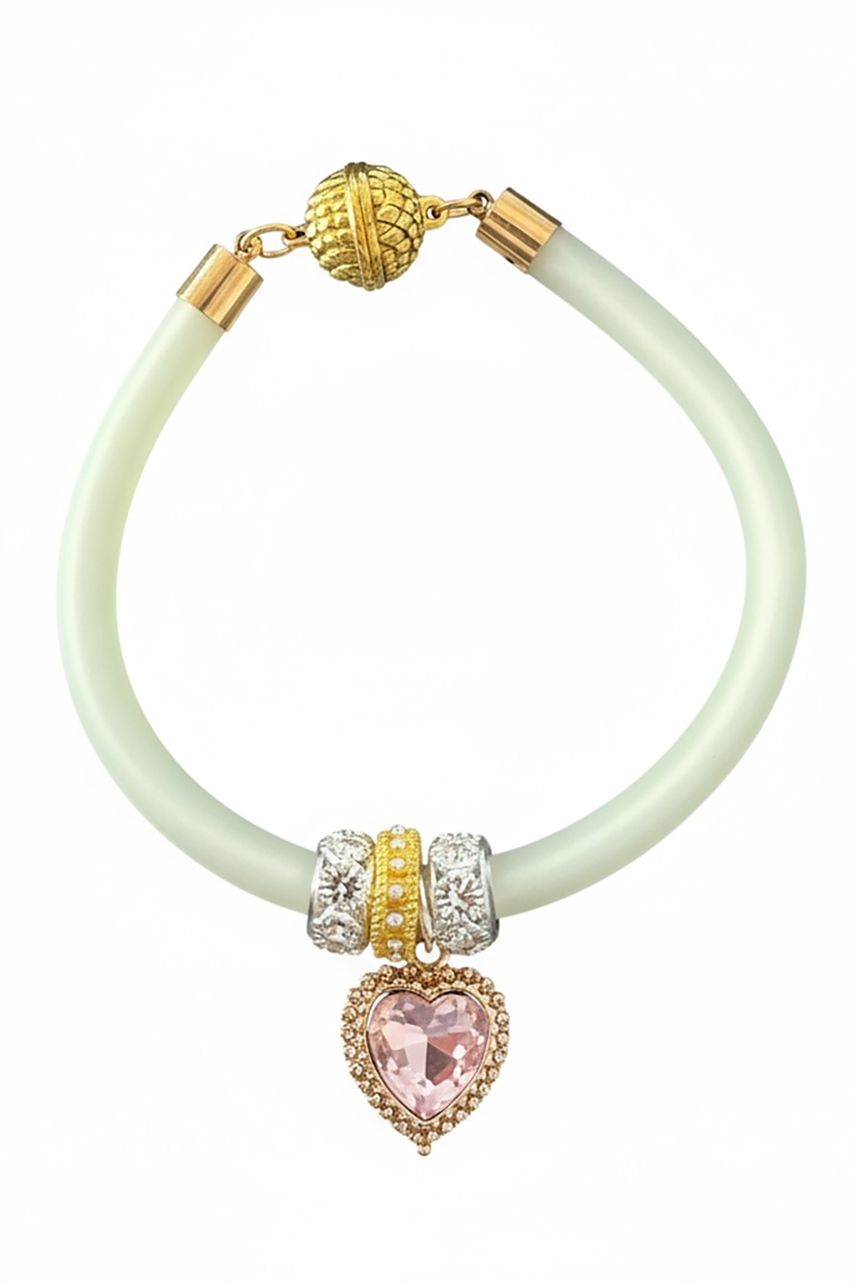 Altın Renk Kalp Figürlü Taş Detaylı M Beden Kedi Köpek Tasma