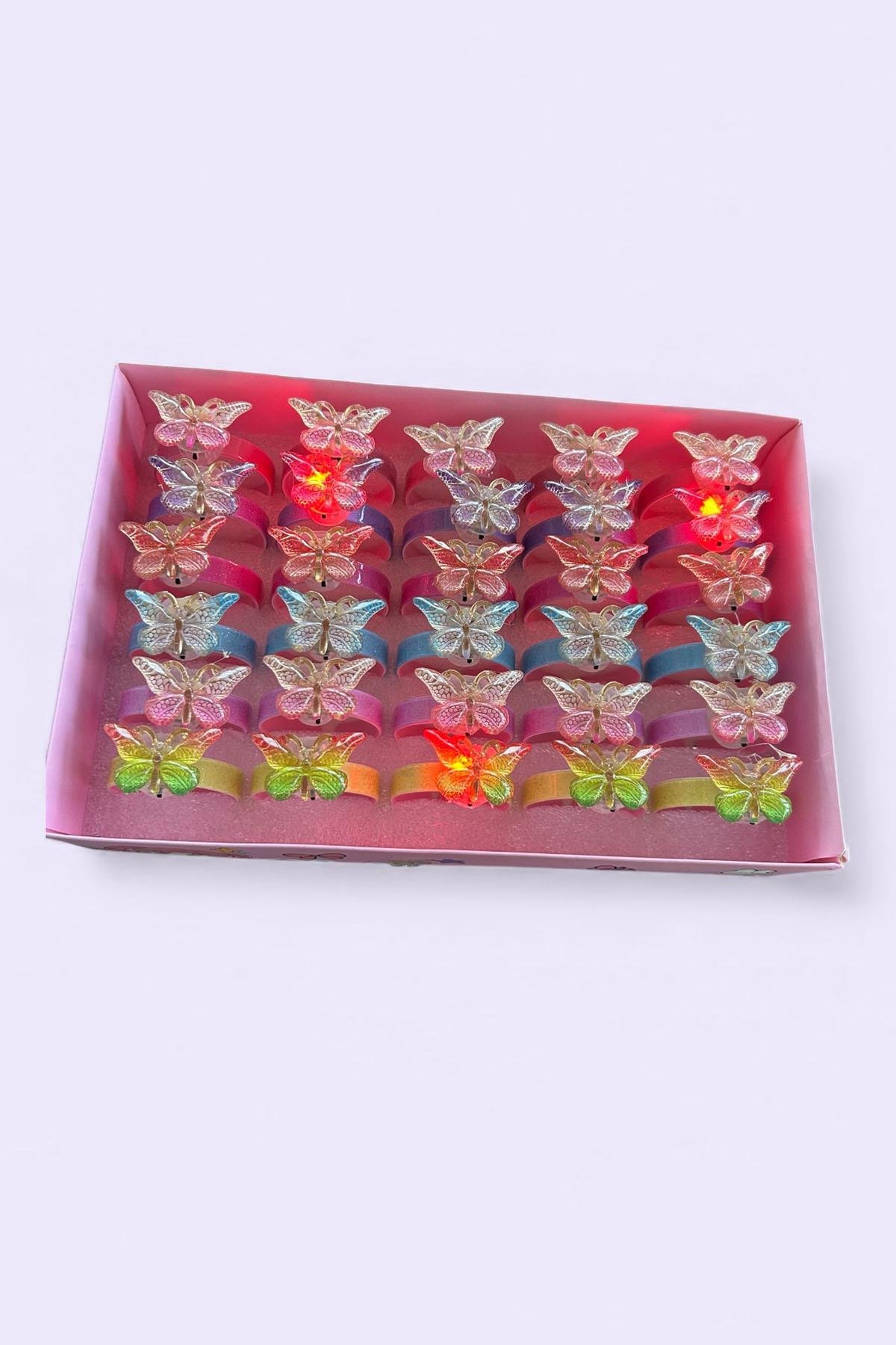 30 Adet Kelebek Figürlü Işıklı Bileklik Set