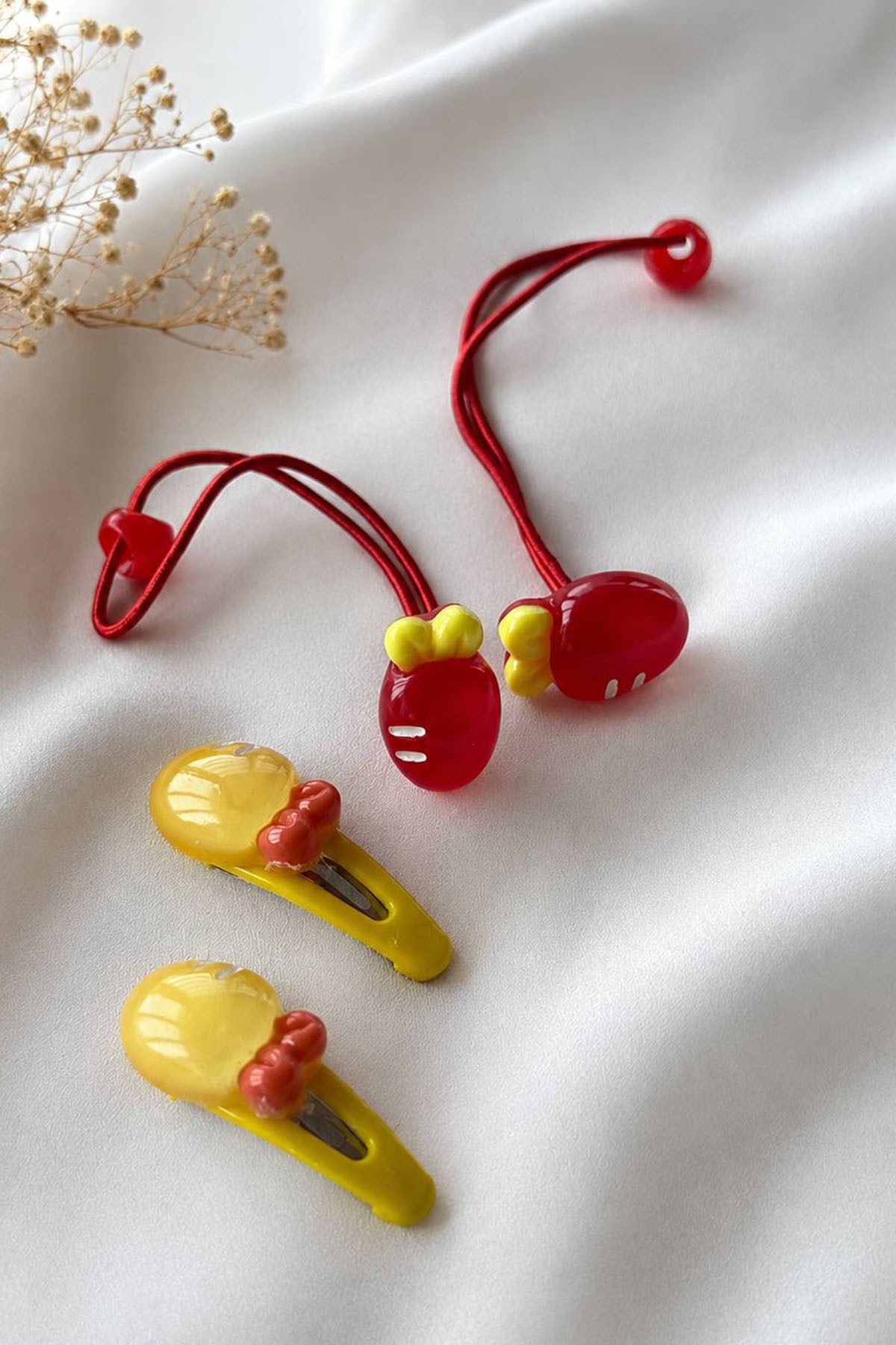 24lü Karışık Renk Yan Toka Ve Lastik Toka Set