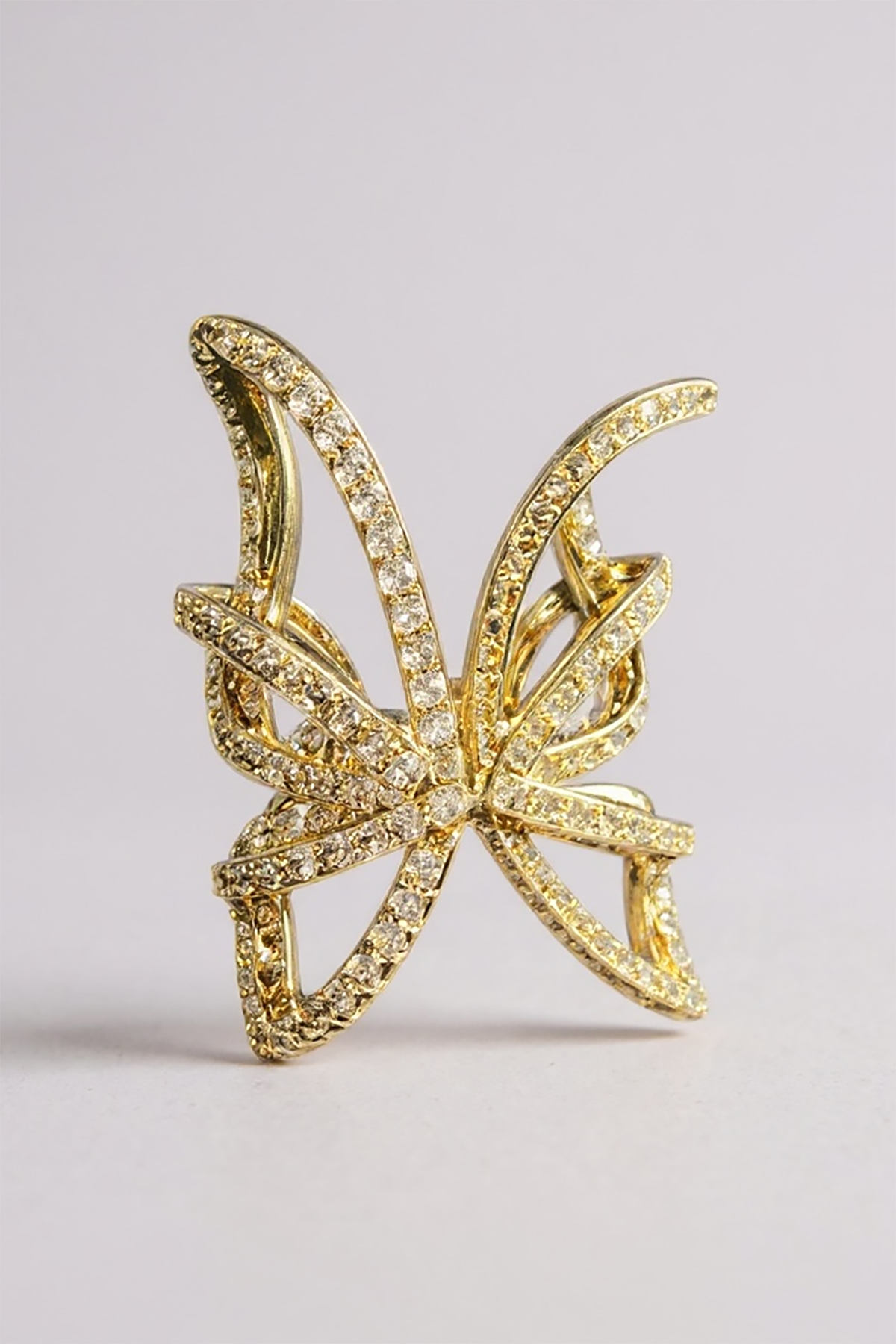 Altın Renk Taş Detaylı 14K Altın Kaplama TX Ear Cuff (Tek)