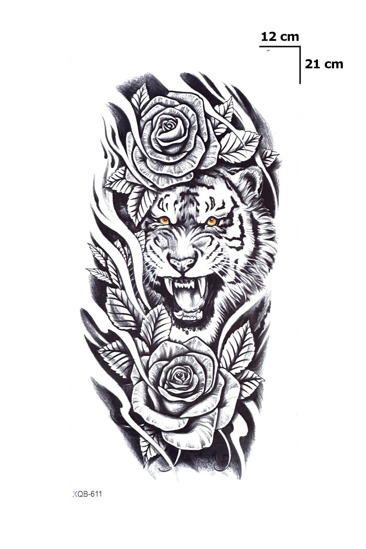 Gül Ve Kaplan Geçici Dövme Tattoo
