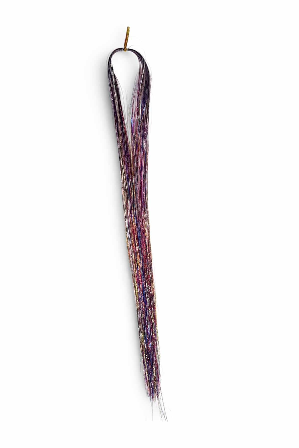 Karışık Renk Yan Postiş Hair Tinsel Shiny Hair (50 Cm)