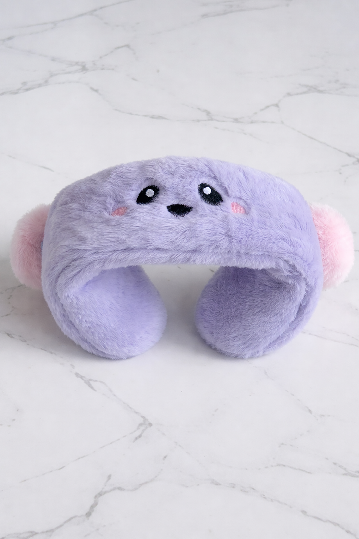Mor Renk Ayıcık Figürlü Peluş Kulaklık