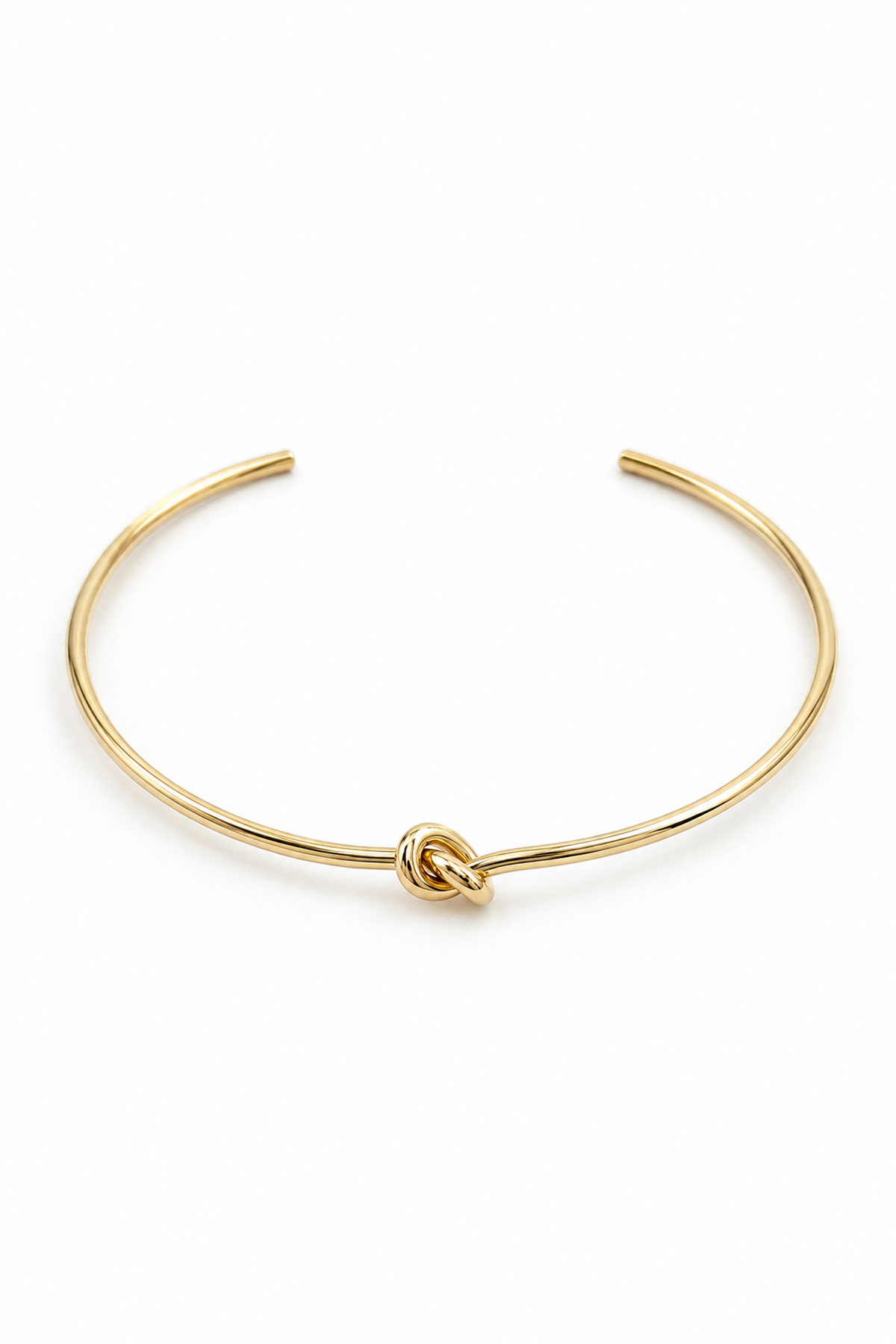 Altın Renk Düğüm Detaylı Choker Kolye