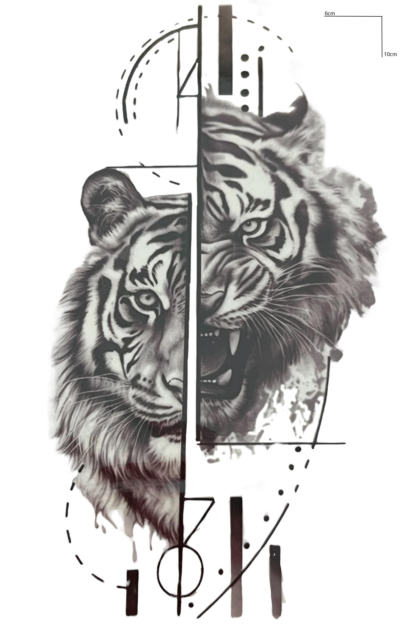 Kaplan Figürlü Mini Dövme Tattoo