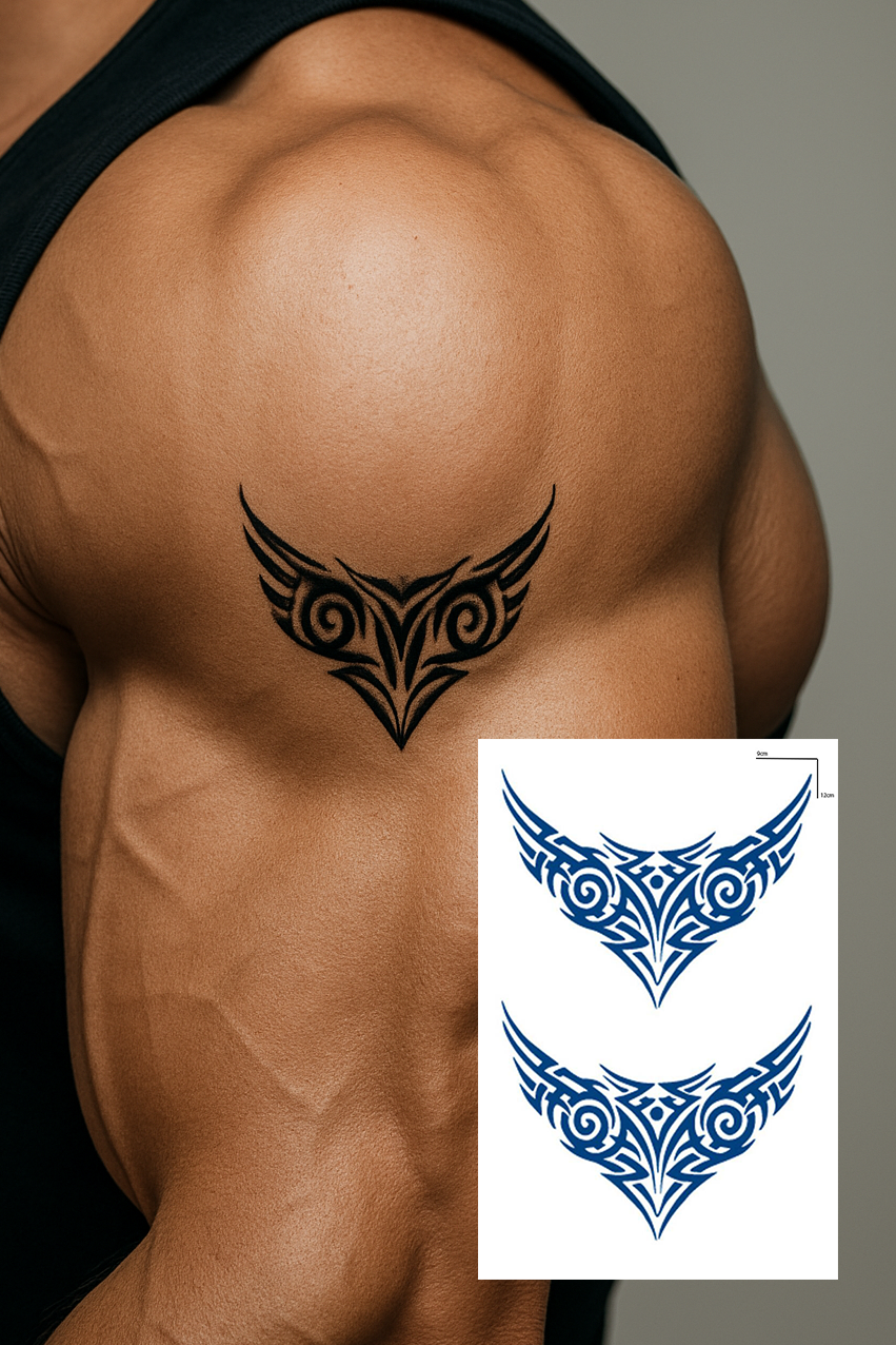 Tribal Figürlü 12 Saat Sonra Kararan Geçici Mini Dövme Tattoo