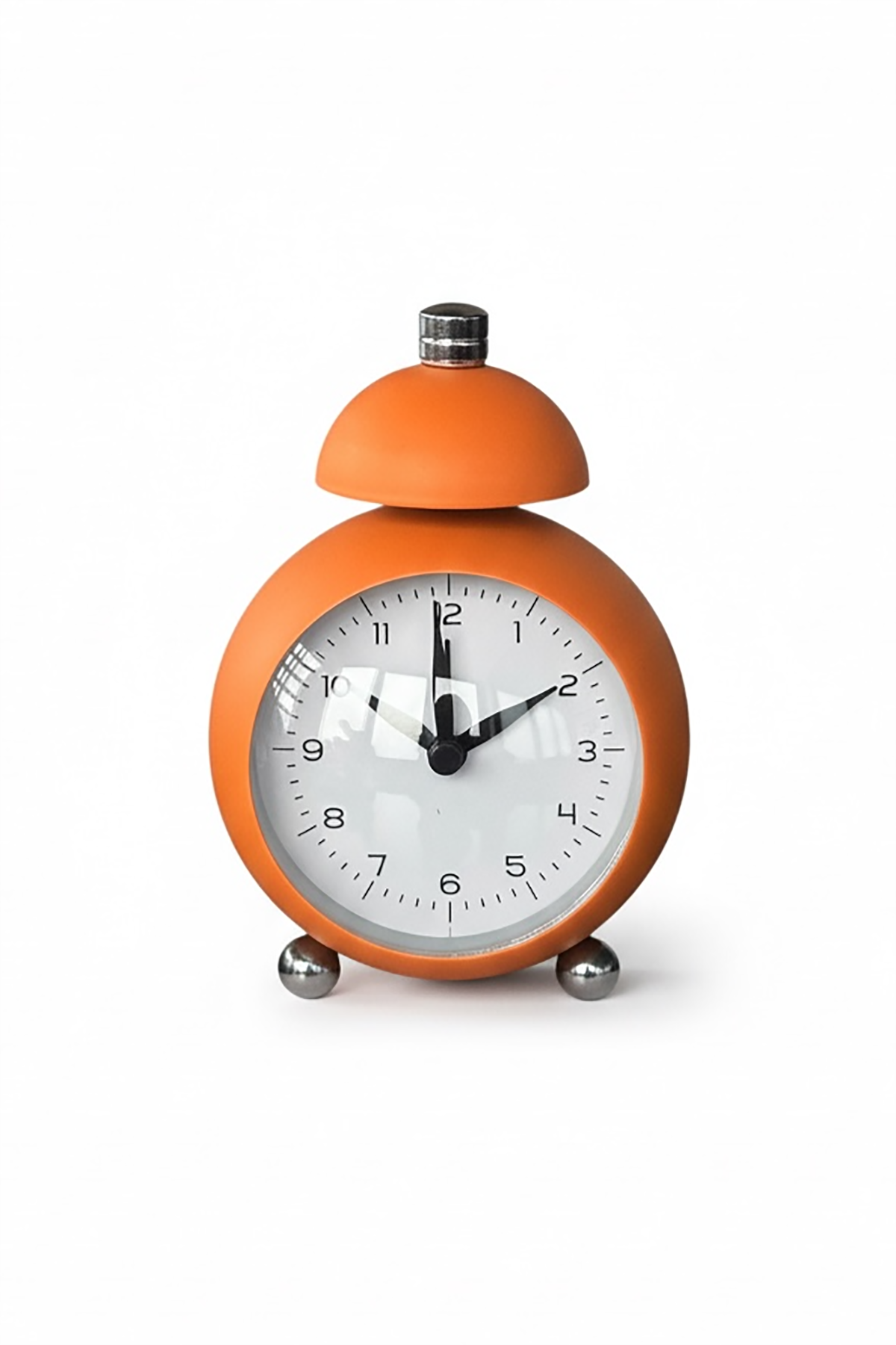 Turuncu Renk Mini Dekoratif Alarmlı Yuvarlak Masa Saati