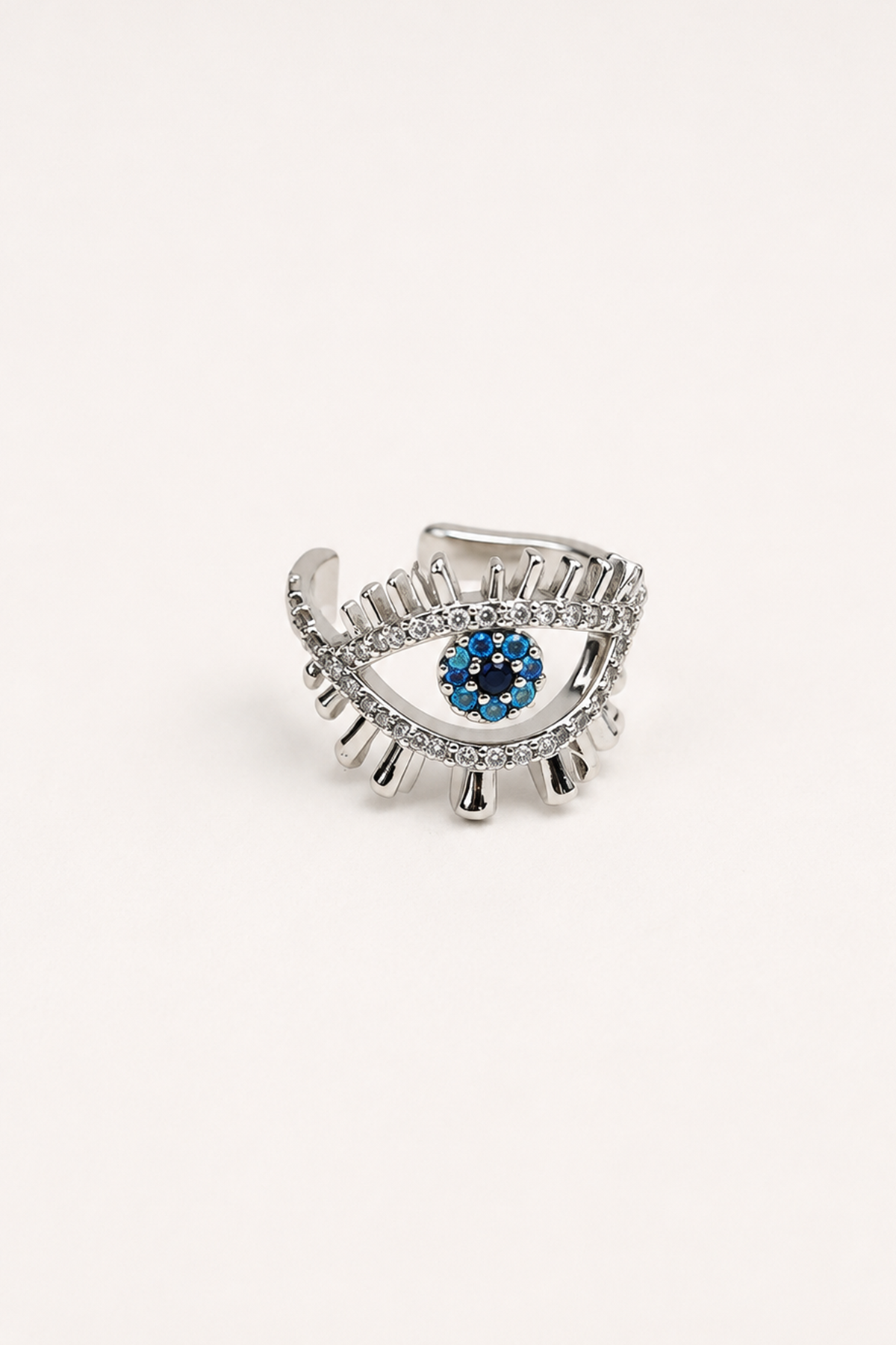 Gümüş  Renk Göz Figürlü  TX Ear Cuff (Tek)