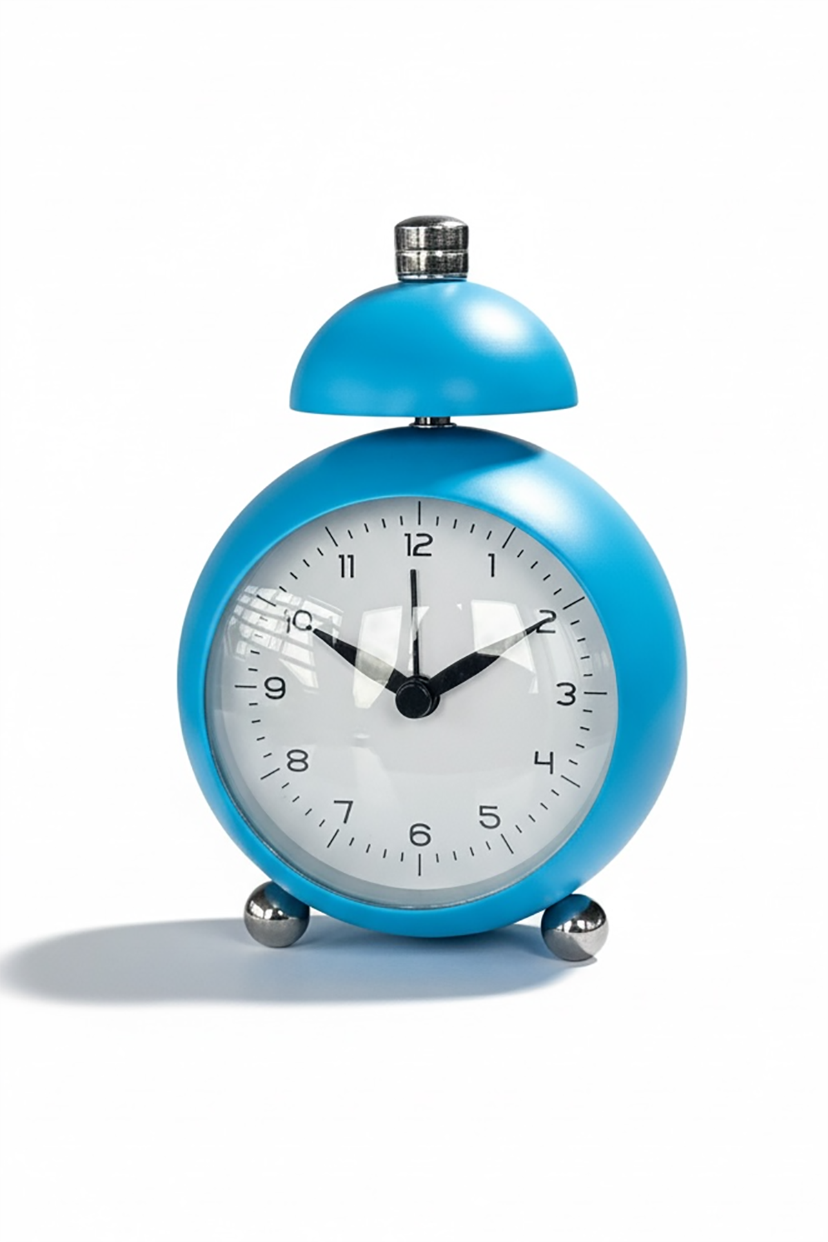 Mavi Renk Mini Dekoratif Alarmlı Yuvarlak Masa Saati