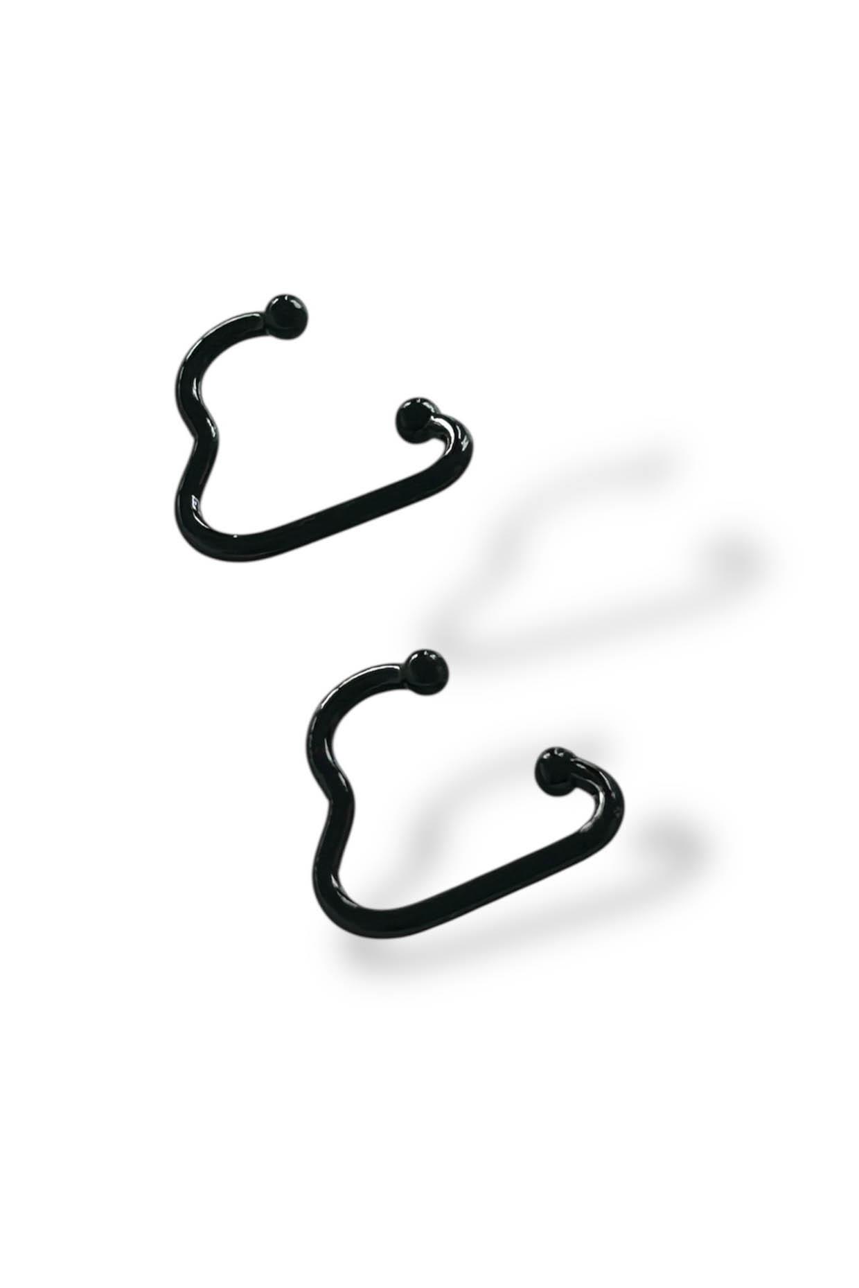 Siyah Renk Unisex Septum, Hızma, Küpe (Çift)
