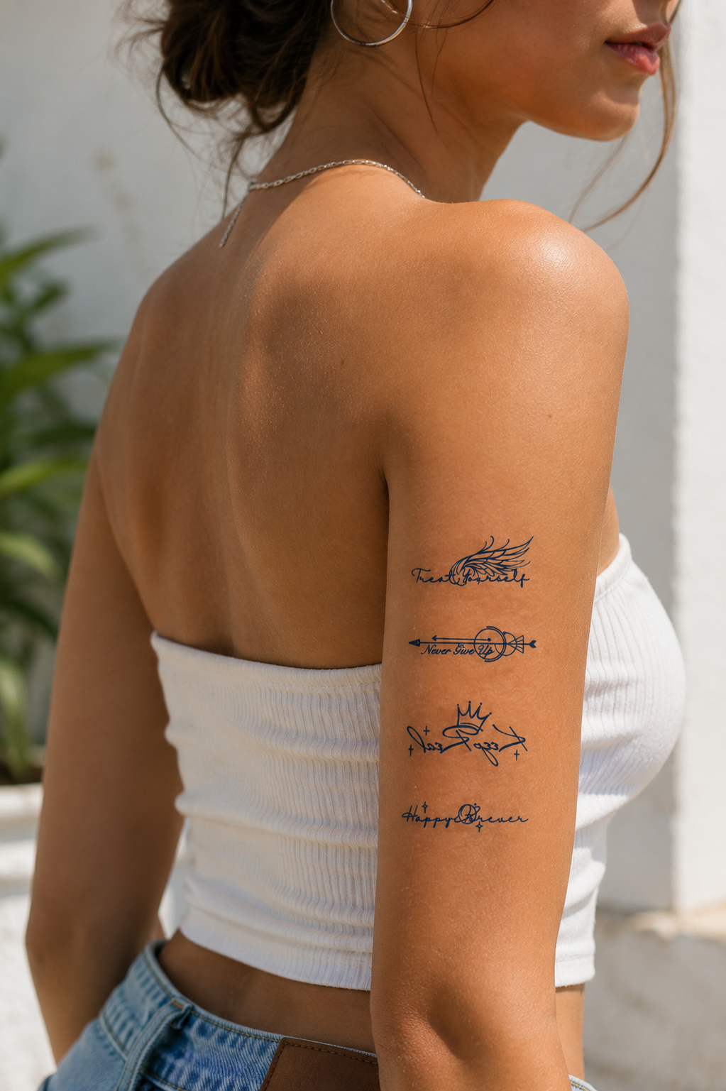 Yazılı Sonradan Kararan Yarı Kalıcı Geçici Dövme Tattoo