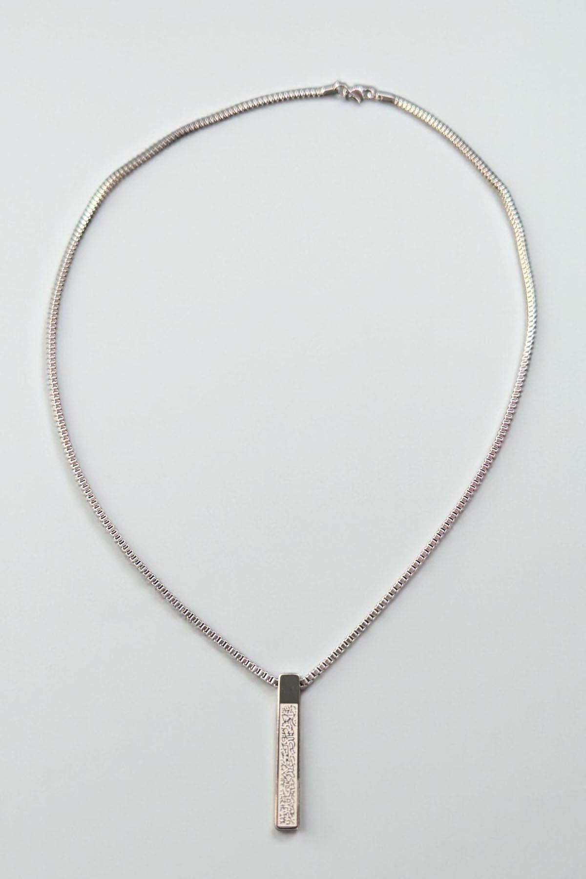 Gümüş Renk Erkek Zincir Çelik Kolye (55cm)