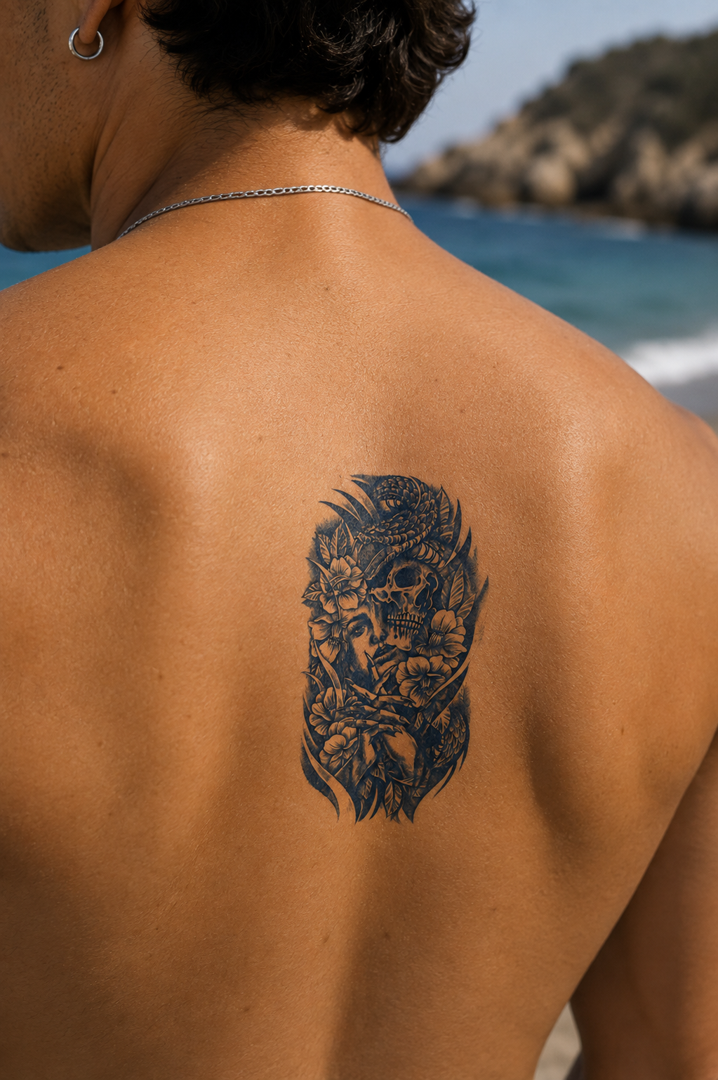 Kız Kurukafa Sonradan Kararan Yarı Kalıcı Geçici Dövme Tattoo