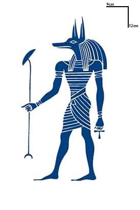 Mısır Anubis Figürlü 12 Saat Sonra Kararan Geçici Mini Dövme Tattoo