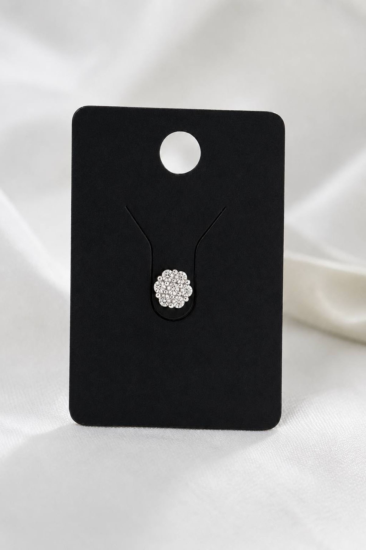 Gümüş Renk  Taşlı Cerrahi Çelik Tragus/Kıkırdak Küpe/Piercing (Tek)