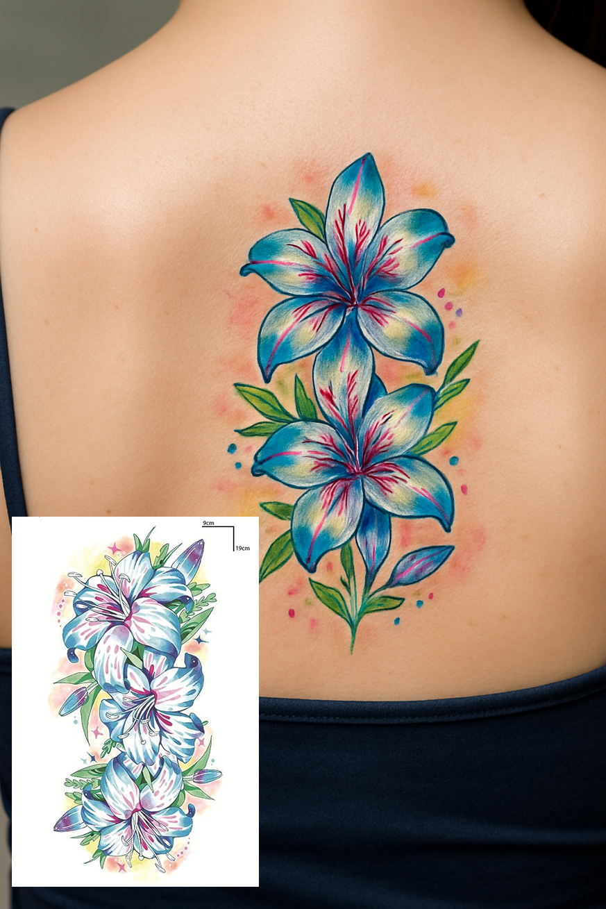 Geçici Çiçek Figürlü Dövme Tattoo