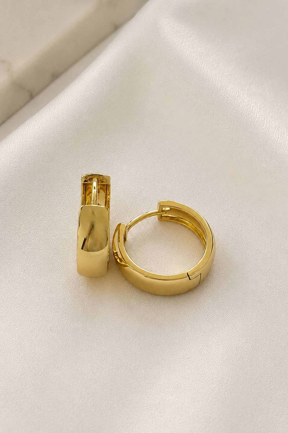 Altın Renk Cm Halka Küpe (Çift)