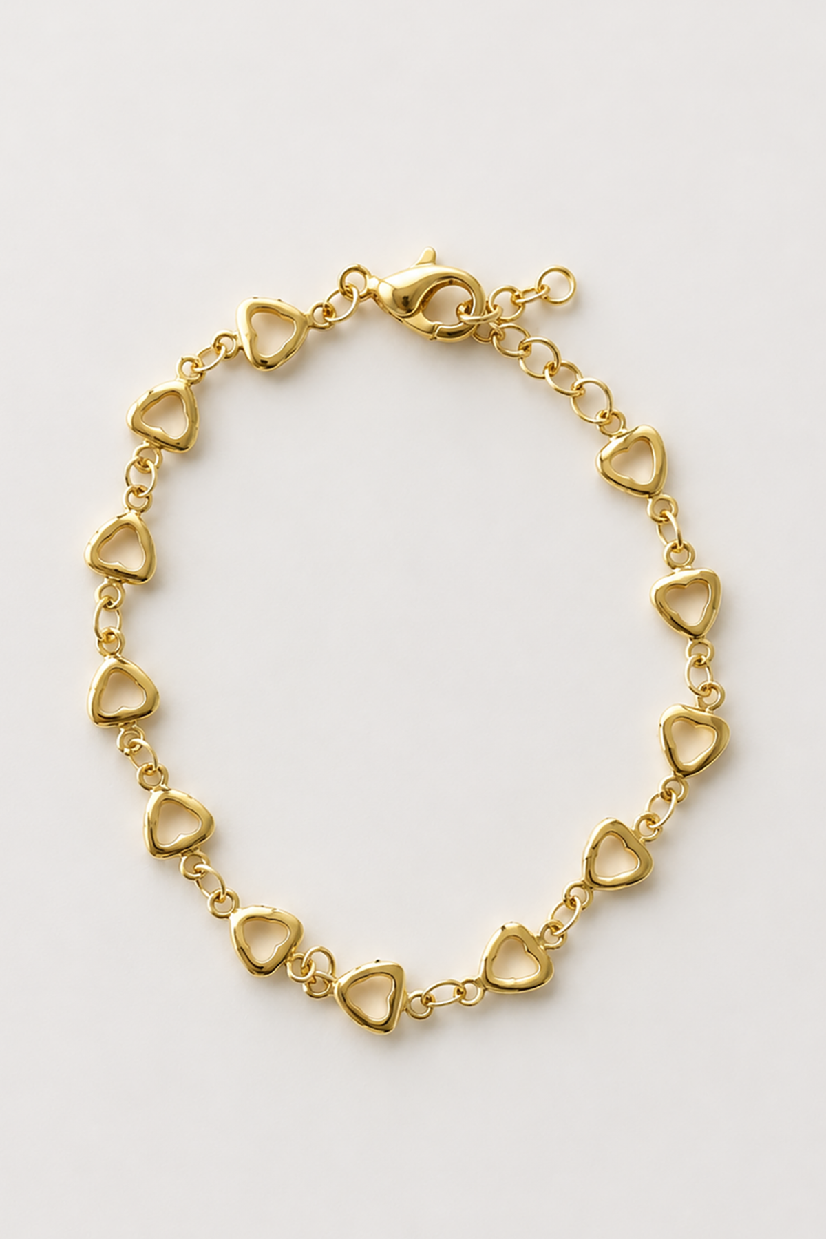 Altın Renk Kalp Figürlü Bileklik