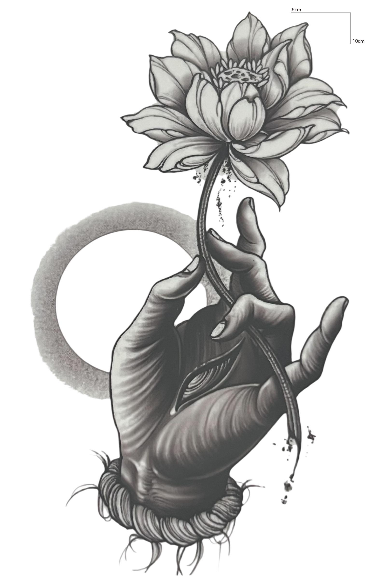 Lotus Figürlü Mini Dövme Tattoo