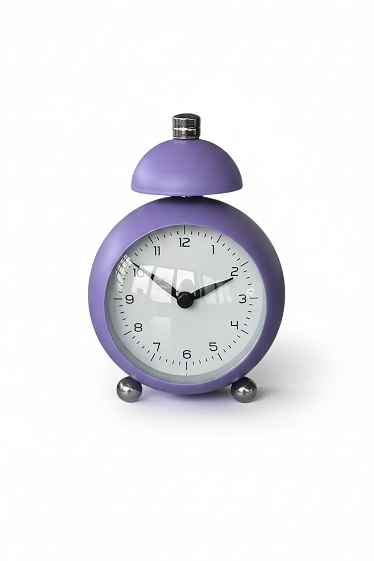Mor Renk Mini Dekoratif Alarmlı Yuvarlak Masa Saati