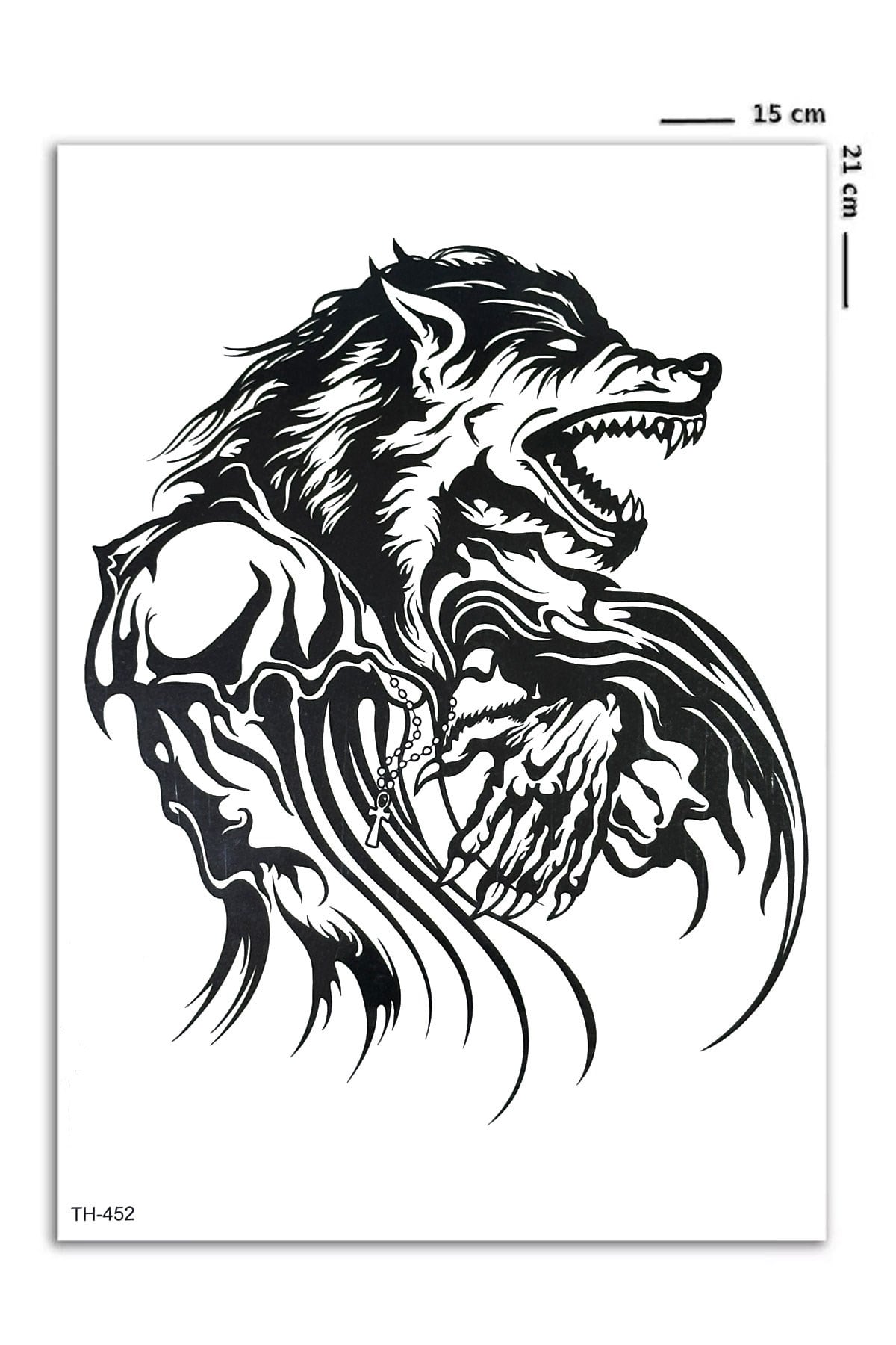 Kurt Büyük Dövme Geçici Tattoo
