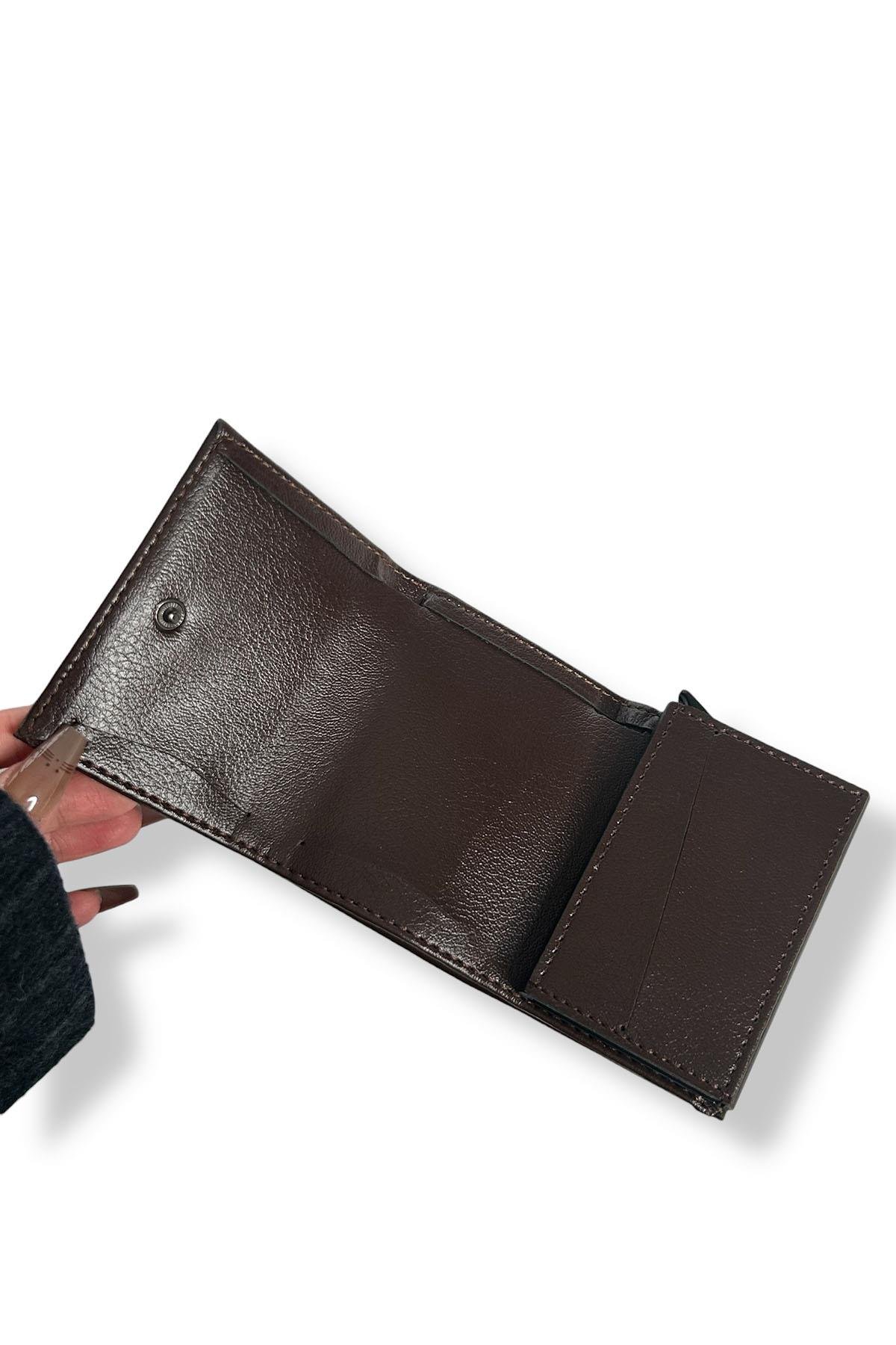 Koyu Kahve Renk Otomatik Cüzdan/Kartlık