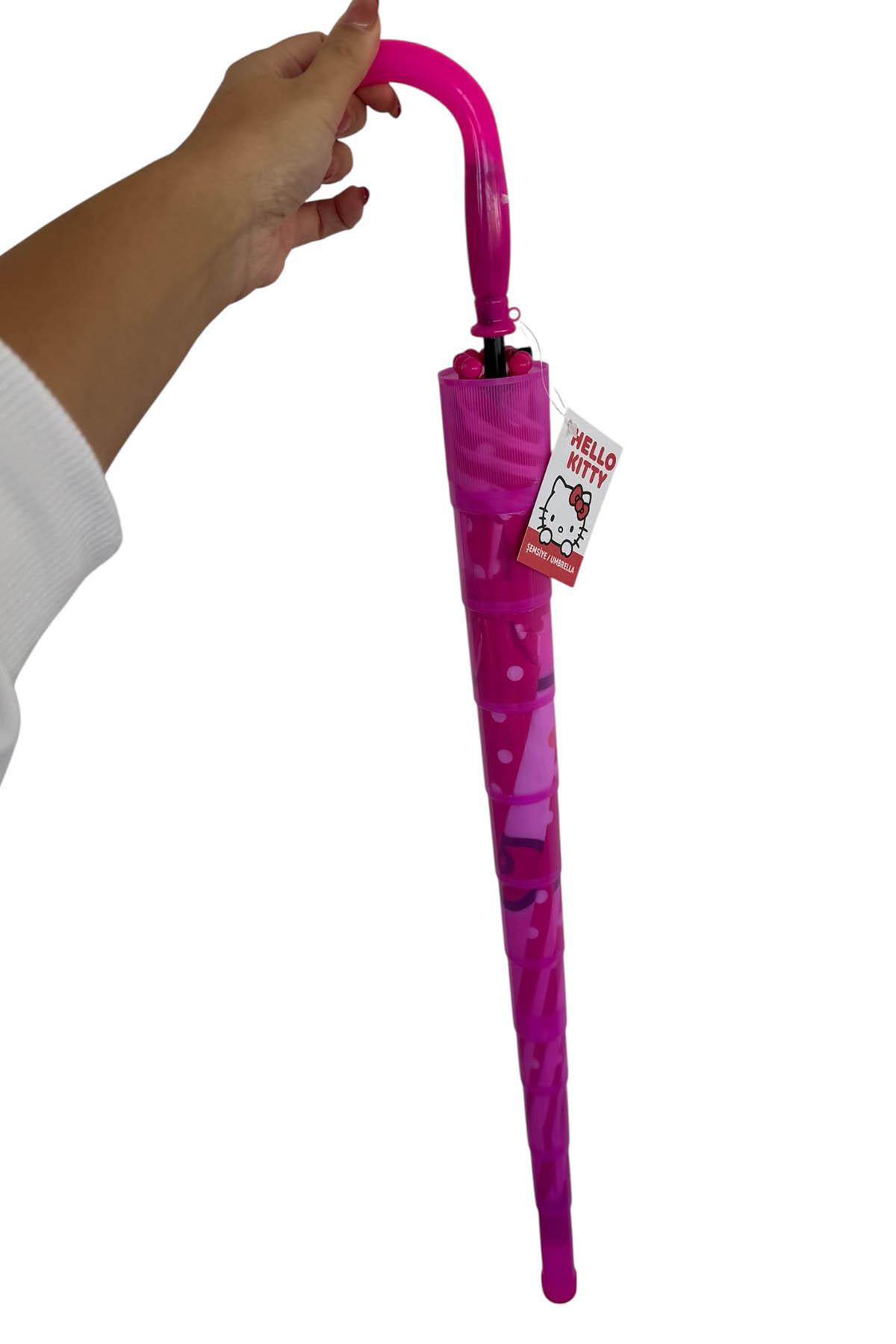 Pembe Renk Karışık Figürlü Kılıflı Çocuk Şemsiye