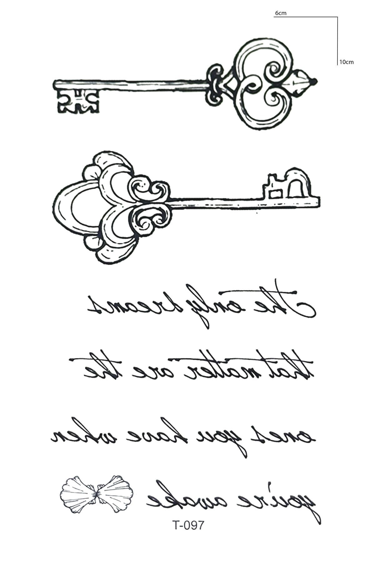 Anahtar Yazılı Mini Geçici Dövme Tattoo