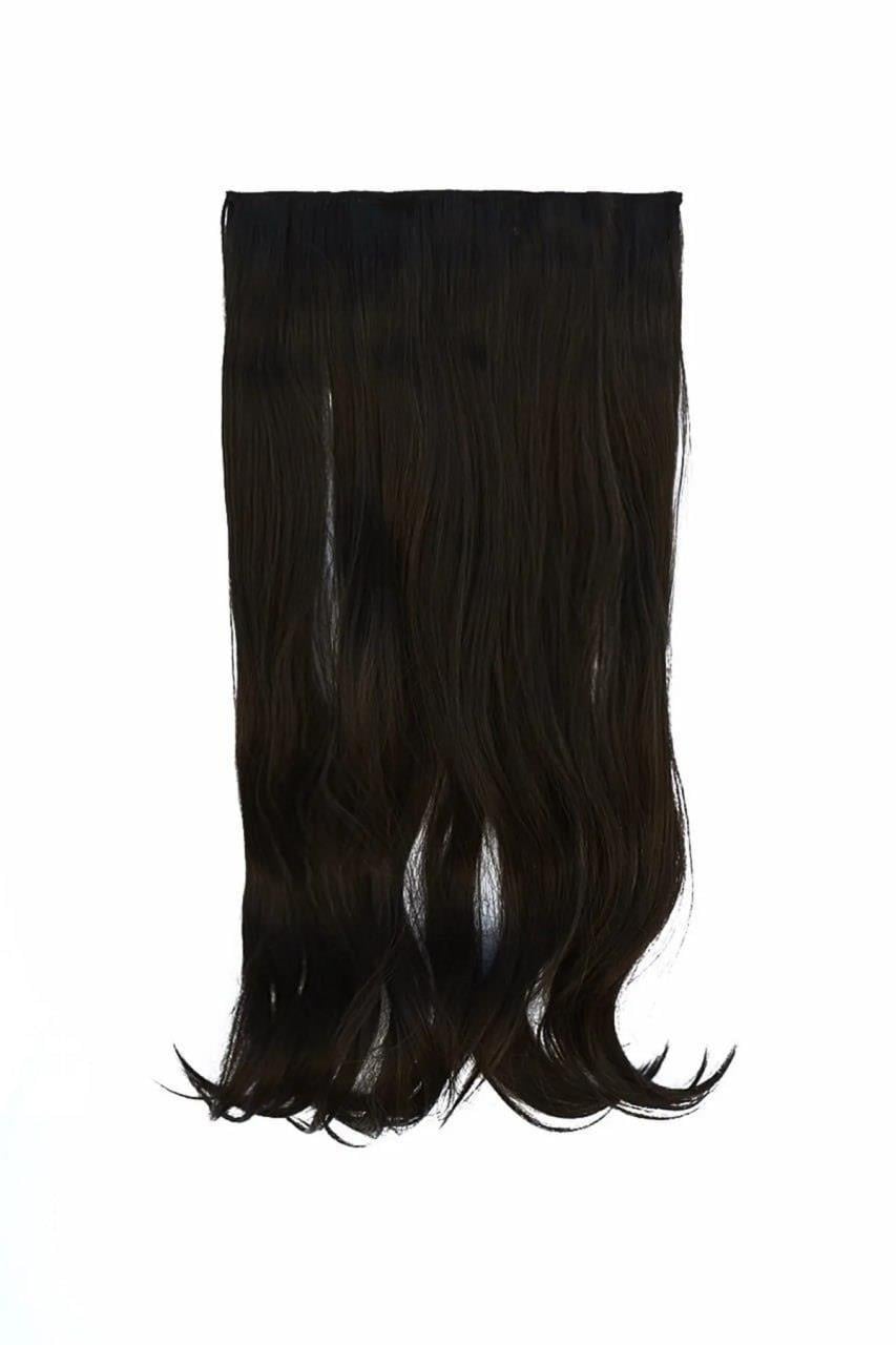 Isıya Dayanıklı Yarımay Çıt Çıt Saç - Ht6k - Kestane Kahvesi - Dalgalı - 60 Cm - 110 Gr (Begüm)