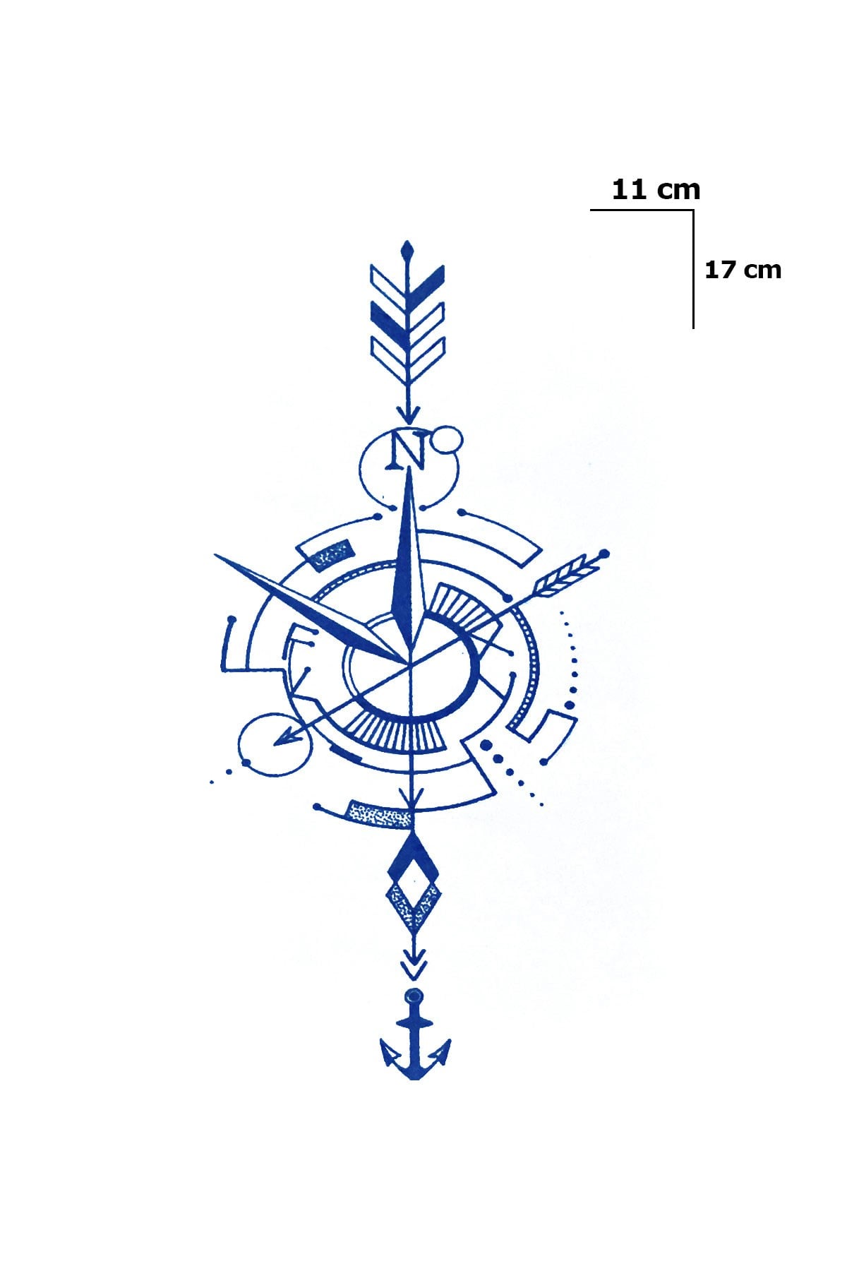 Pusula Sonradan Kararan Yarı Kalıcı Geçici Dövme Tattoo