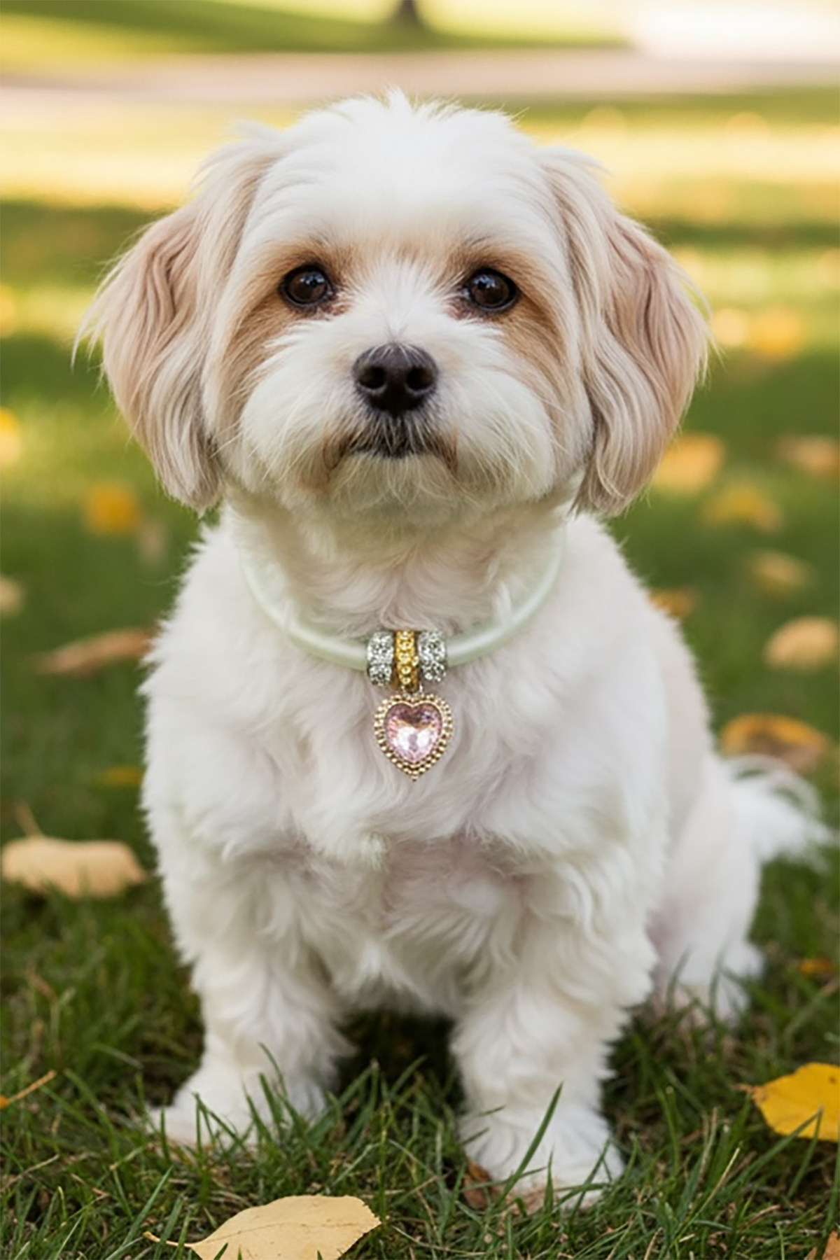Altın Renk Kalp Figürlü Taş Detaylı M Beden Kedi Köpek Tasma