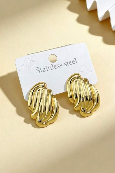 Altın Renk Çelik Küpe (Çift)
