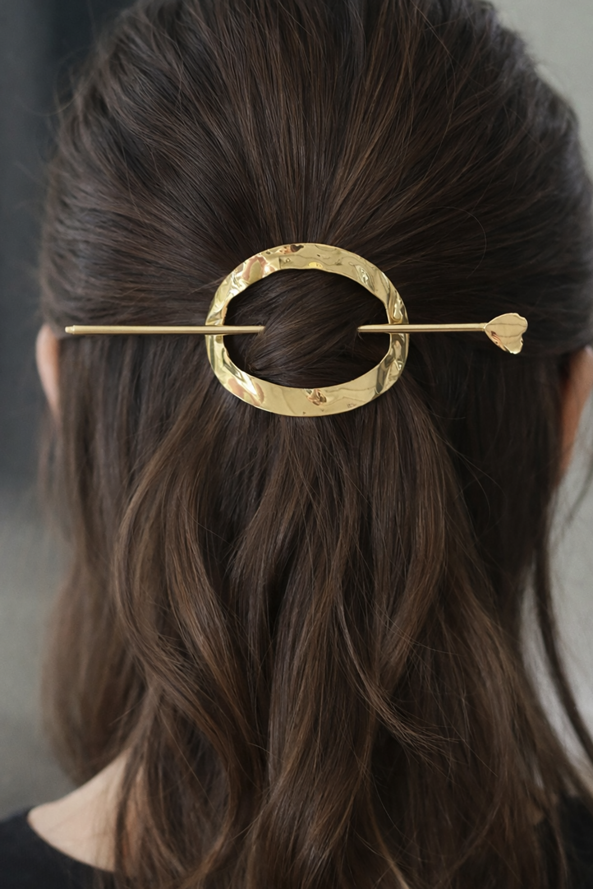 Altın Renk Kalp Detaylı Metal Topuz Tokası