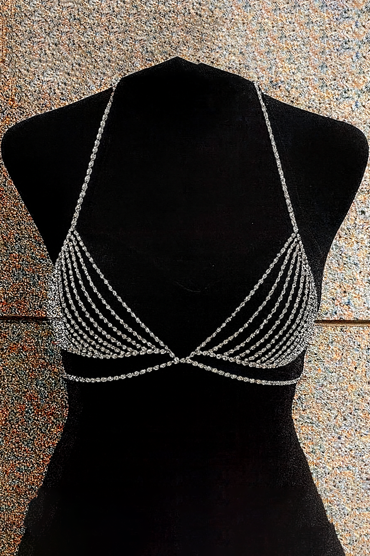 Gümüş Renk Taş Detaylı Bralet Vücut Aksesuarı